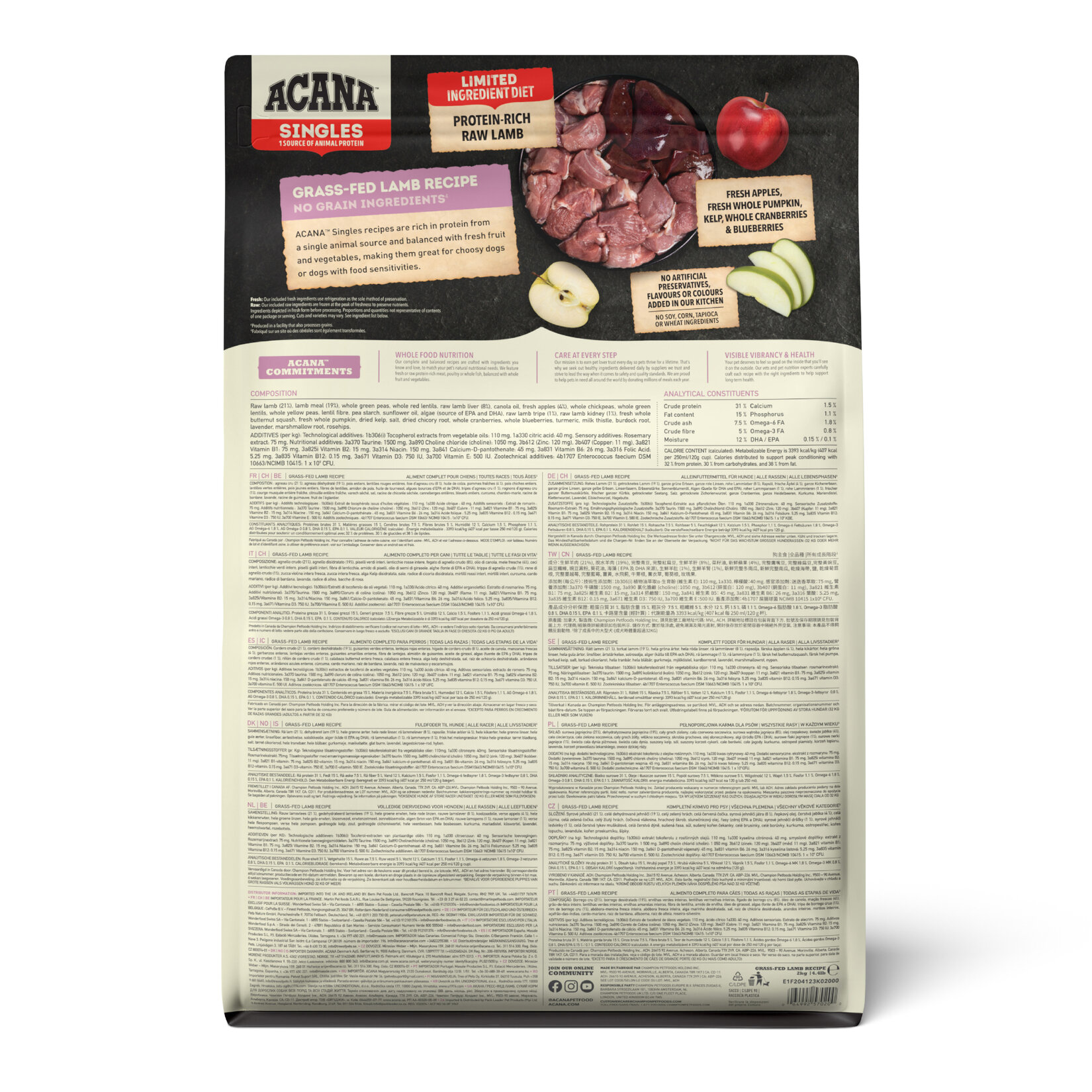 Acana Singles Grass-Fed Lamb Köpek Maması 2 Kg - Görsel 2