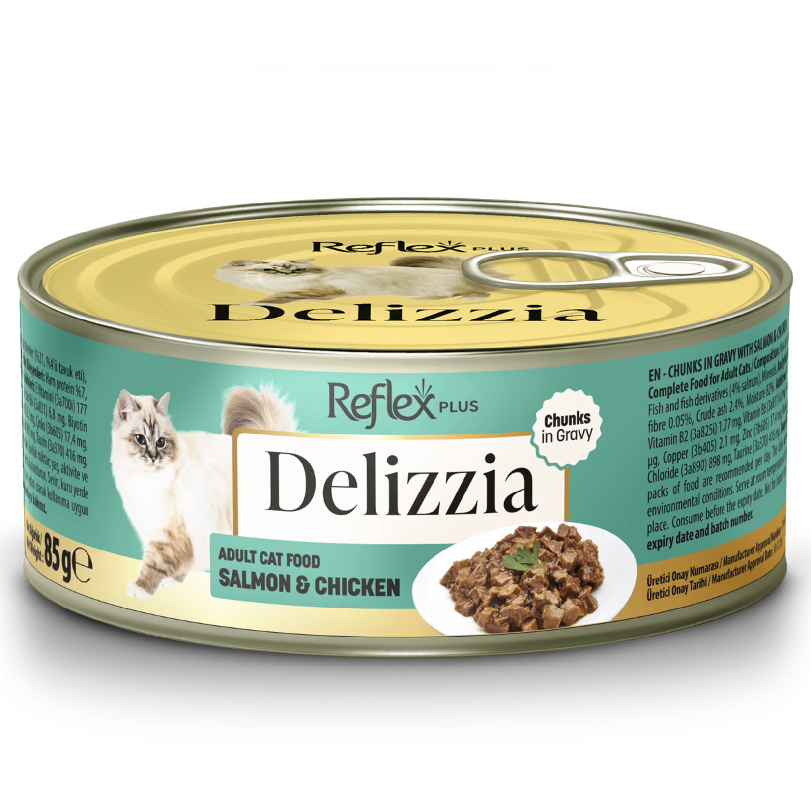 Reflex Delizzia Somon Tavuklu Yetişkin Kedi Maması 85 G