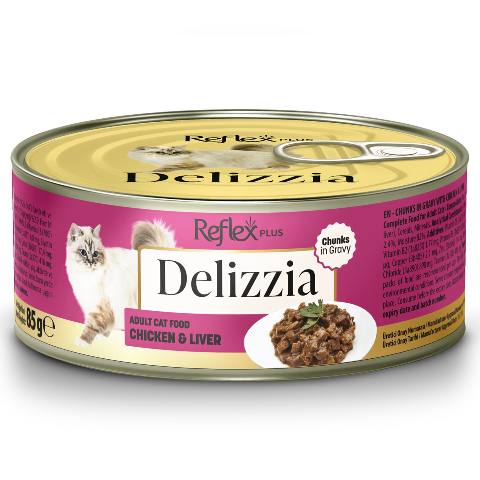 Reflex Delizzia Tavuk Ciğerli Yetişkin Kedi Maması 85 G