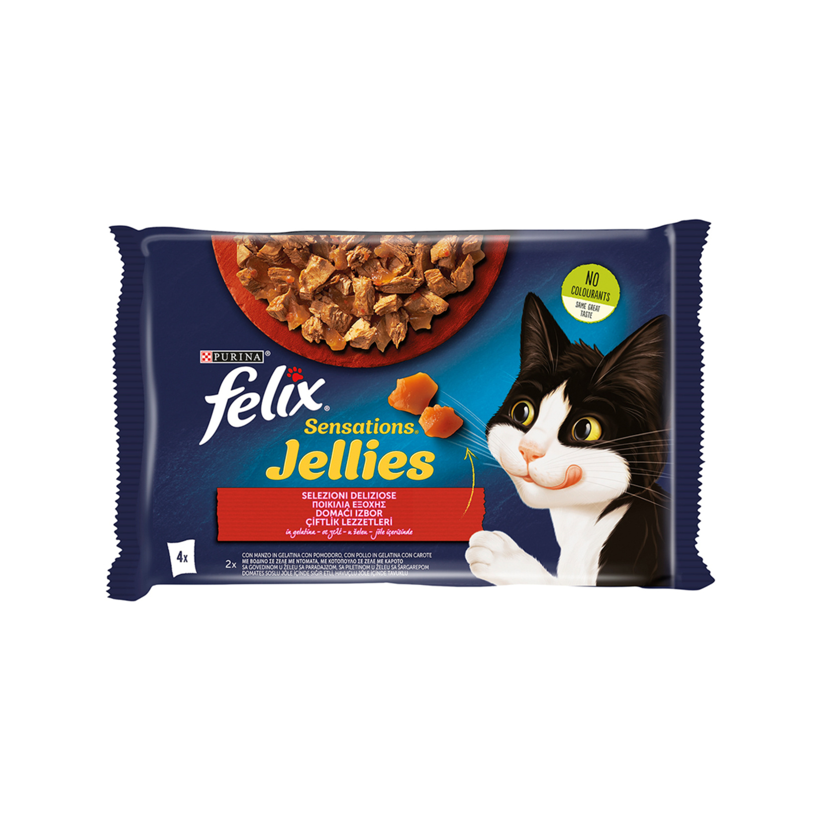 Felix Sensations Sığır Etli Tavuklu Yaş Kedi Mama 4'lü 85 G - Görsel 1