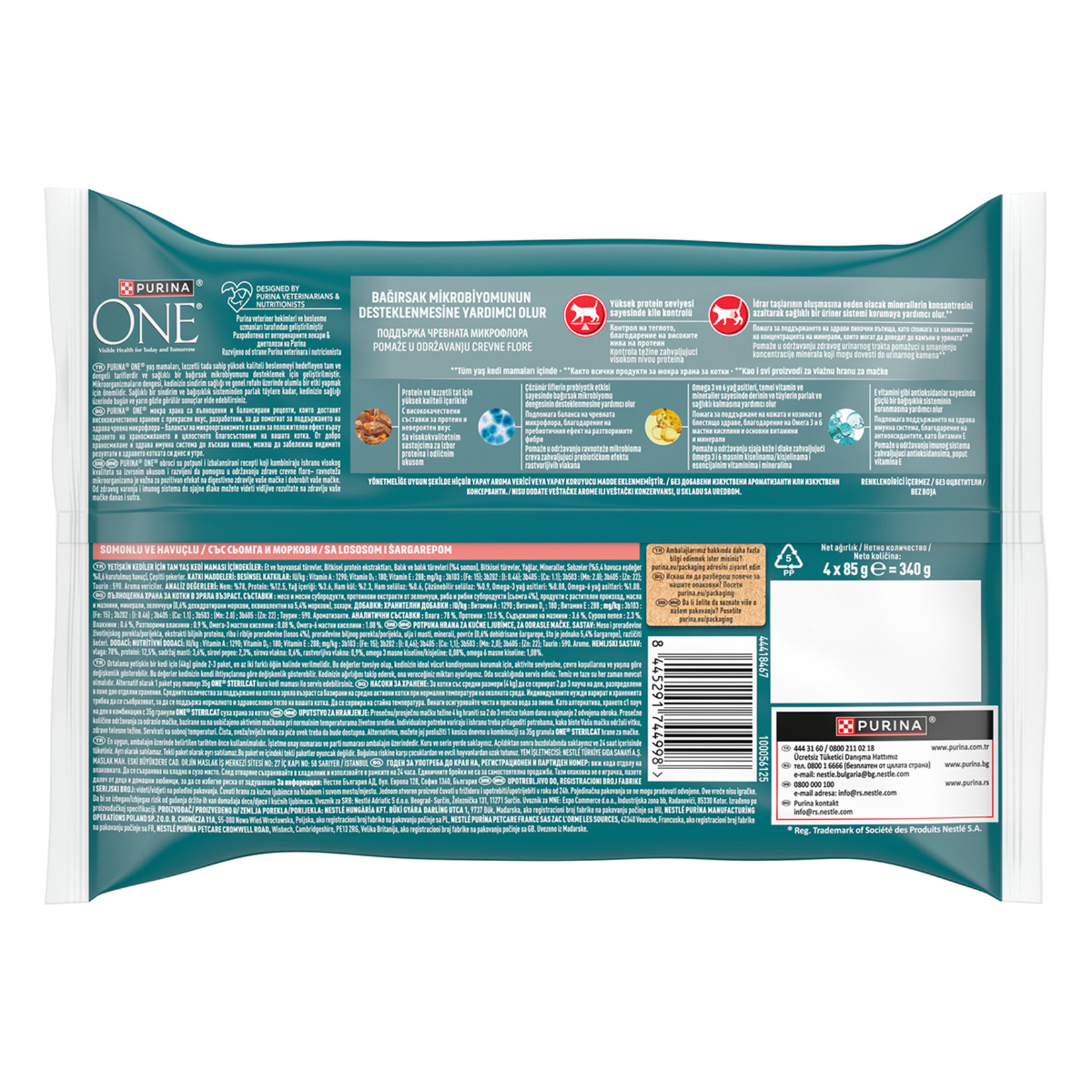 Purina One Steril Somon Kısırlaştırılmış Yaş Kedi Maması 4 x 85 G - Görsel 2