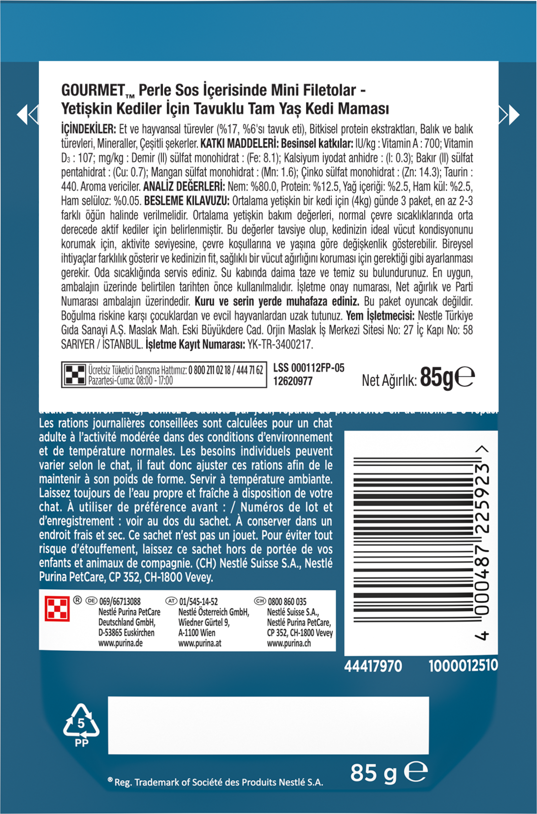 Gourmet Perle Tavuklu Yaş Kedi Maması Pouch 85 G - Görsel 2