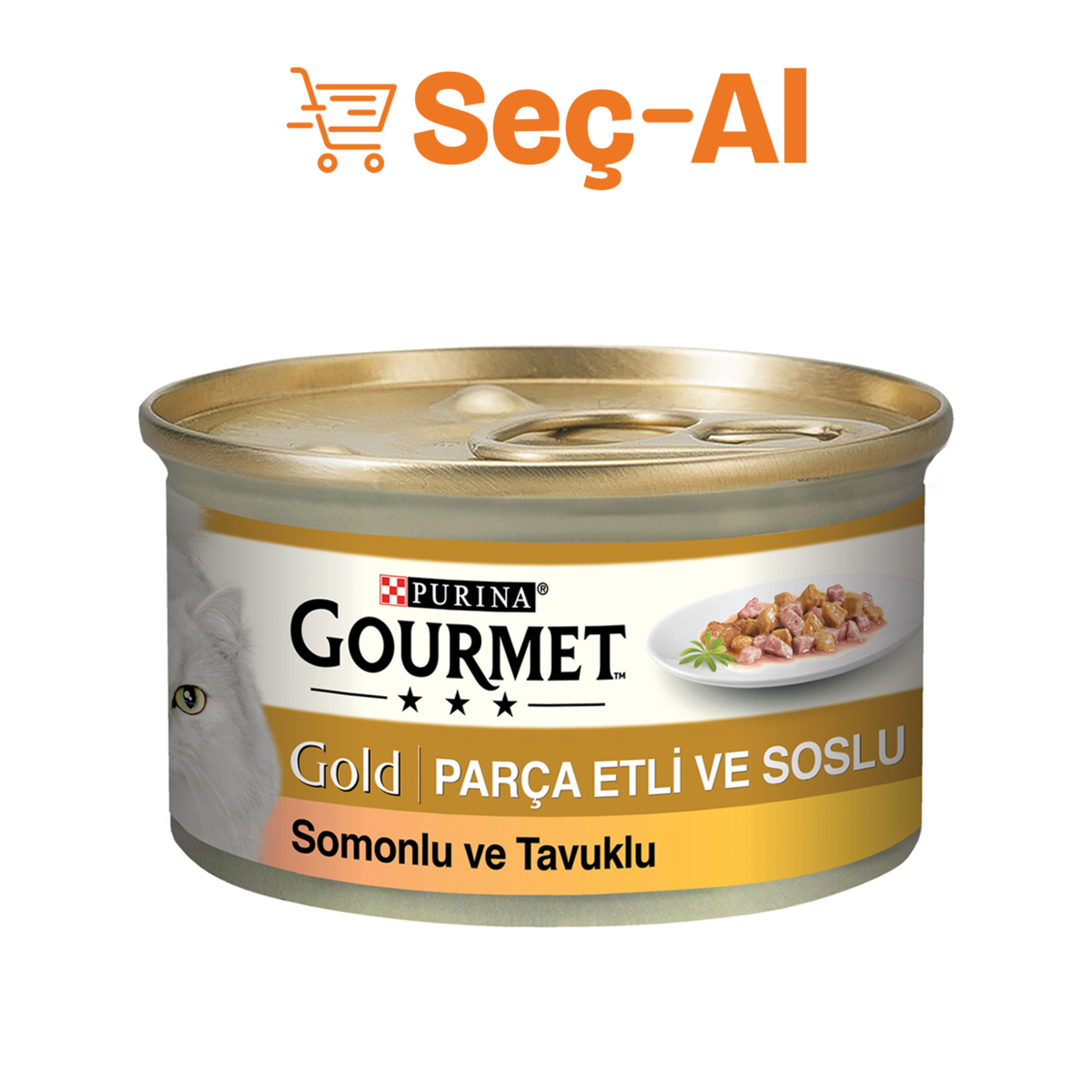 Gourmet Gold Parça Etlı Somonlu ve Tavuklu 85 G