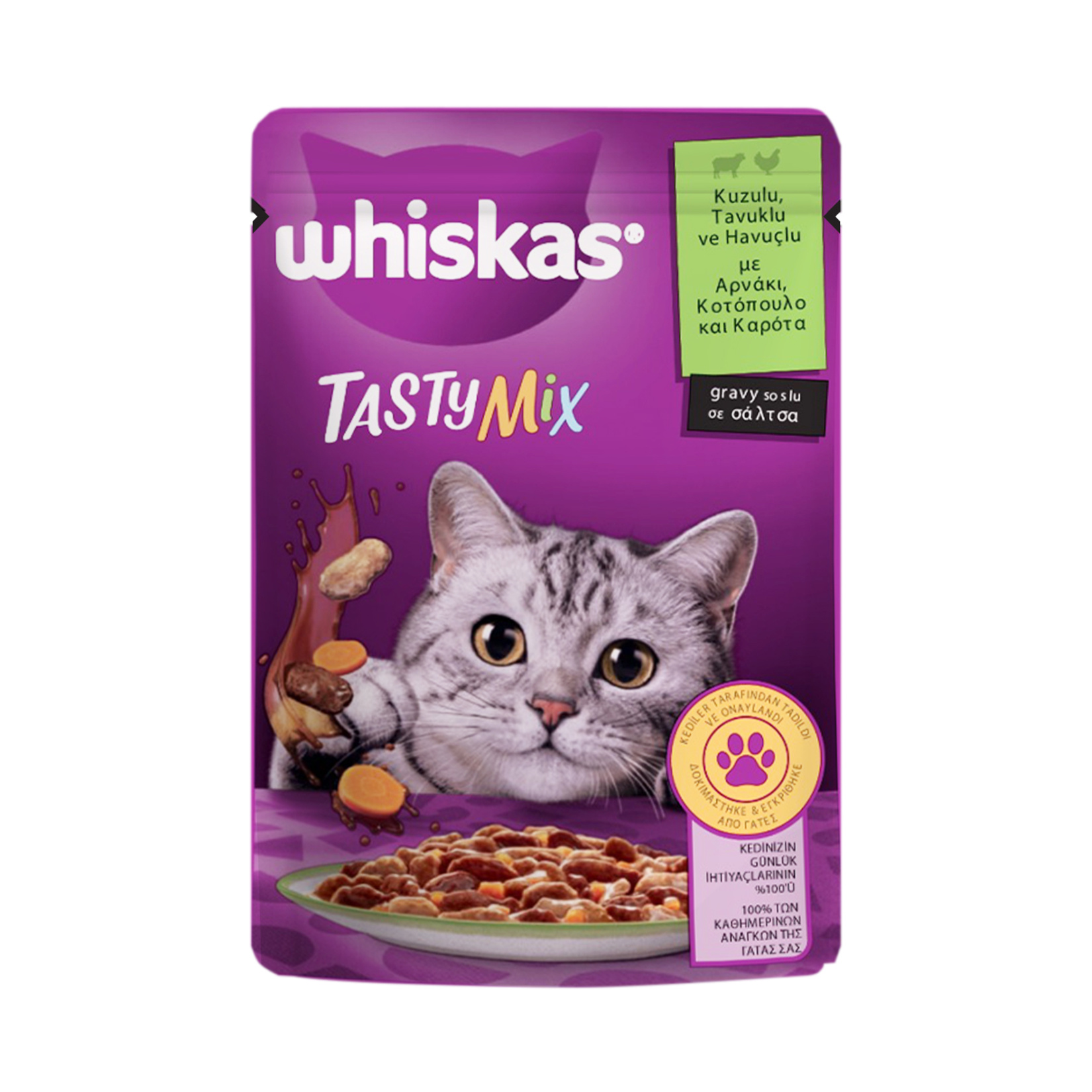 Whiskas Tasty Mix Kuzulu & Havuçlu Yaş Mama 85 G