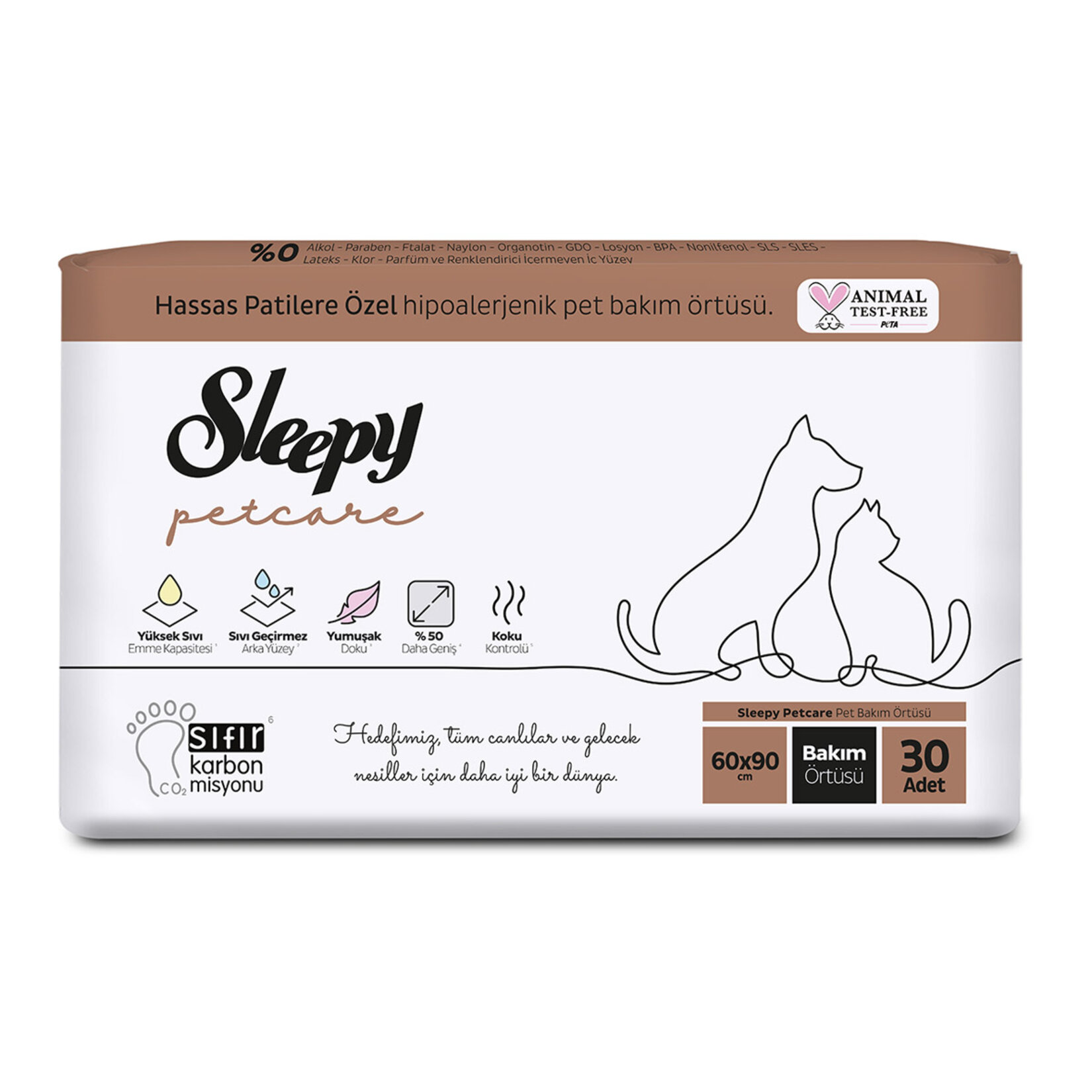 Sleepy Petcare Pet Bakım Örtüsü 30'lu