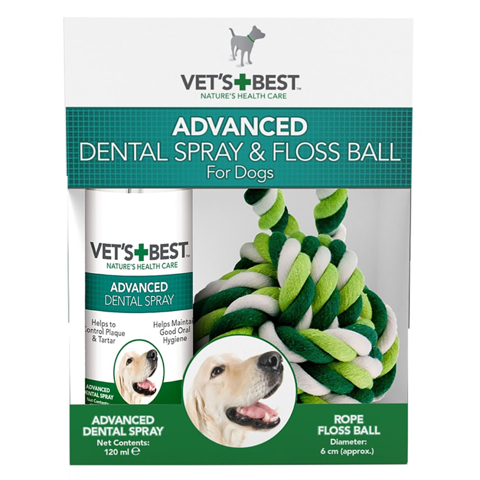 Vet’S Best Köpek Ağız Ve Diş Bakım Spreyi ve Diş Temizleyici Halat Top - Görsel 1