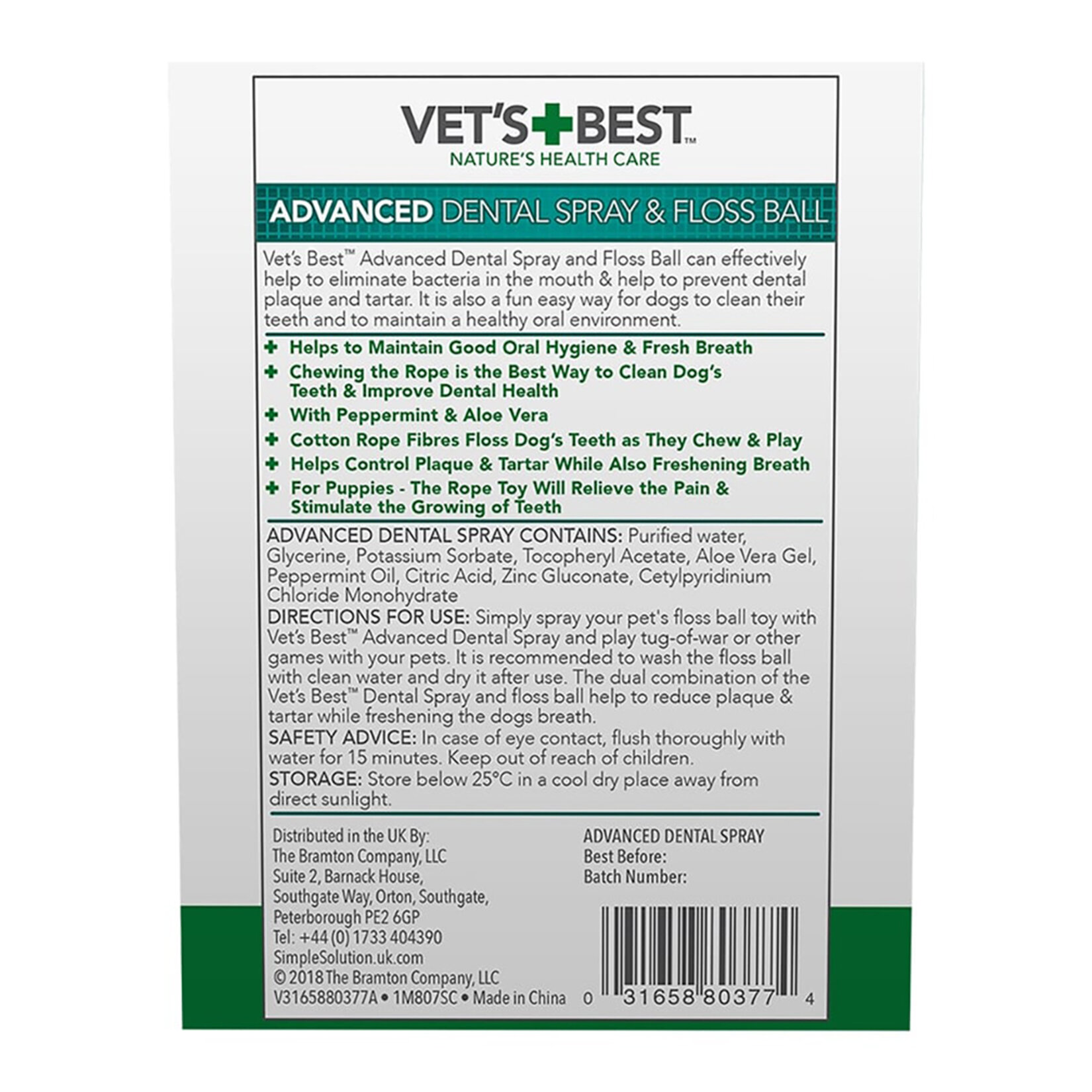 Vet’S Best Köpek Ağız Ve Diş Bakım Spreyi ve Diş Temizleyici Halat Top - Görsel 2