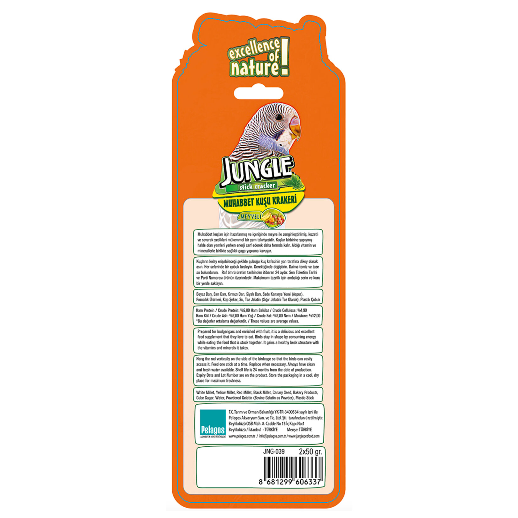 Jungle Meyveli Muhabbet Kuşu Krakeri 2'li 100 G - Görsel 2