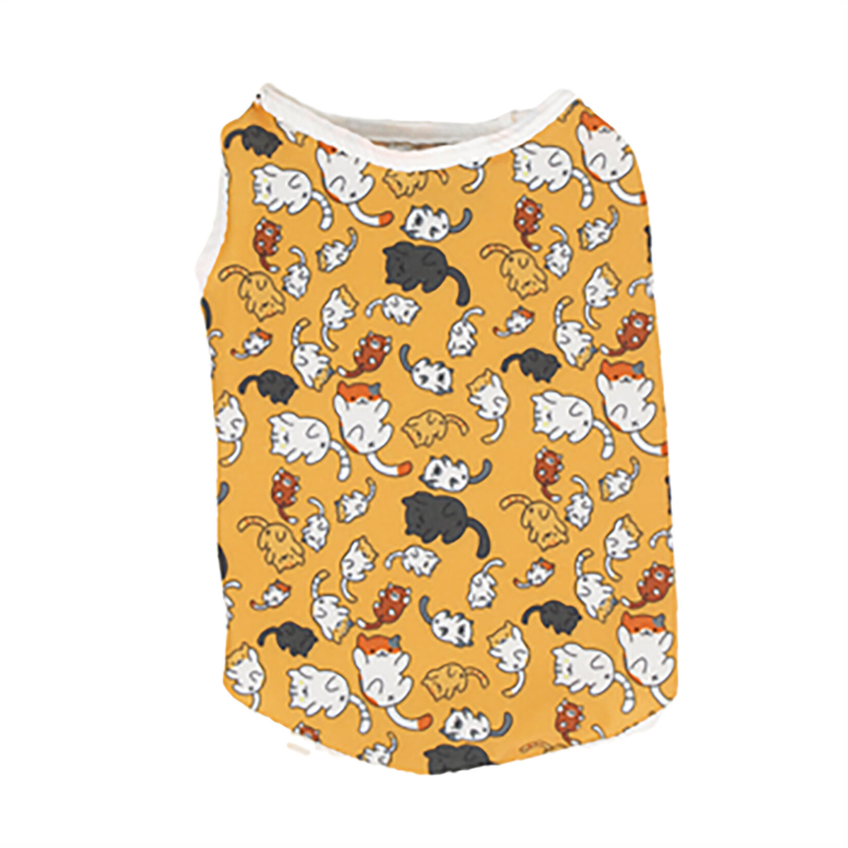 Zampa Kedi Figürlü Kedi Askılı Tshirt Turuncu XS