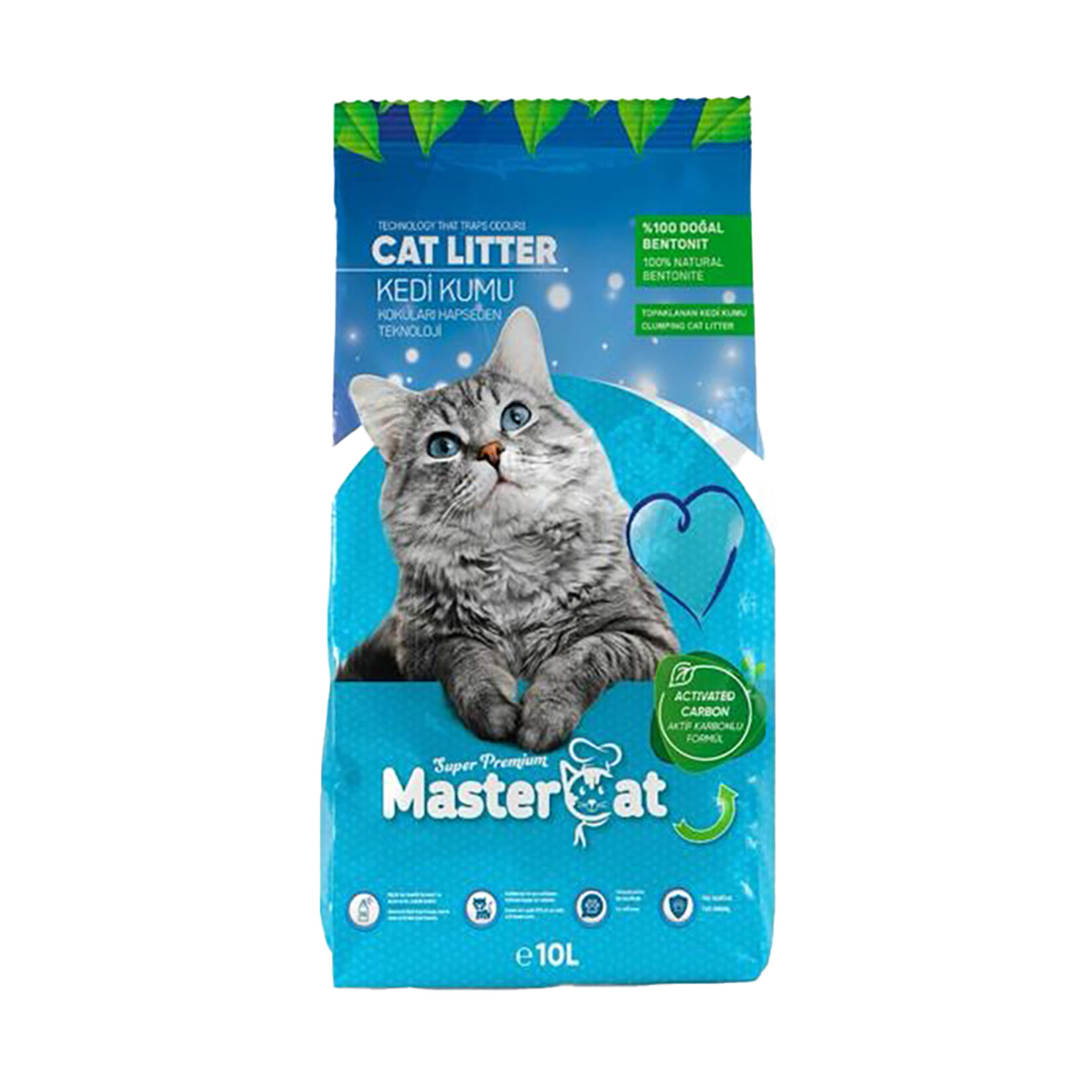 Mastercat Aktif Karbonlu Kedi Kumu 10 L