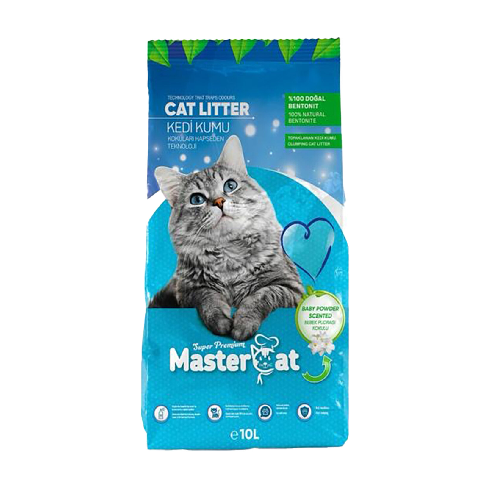 Mastercat Bebek Pudralı Kedi Kum 10L