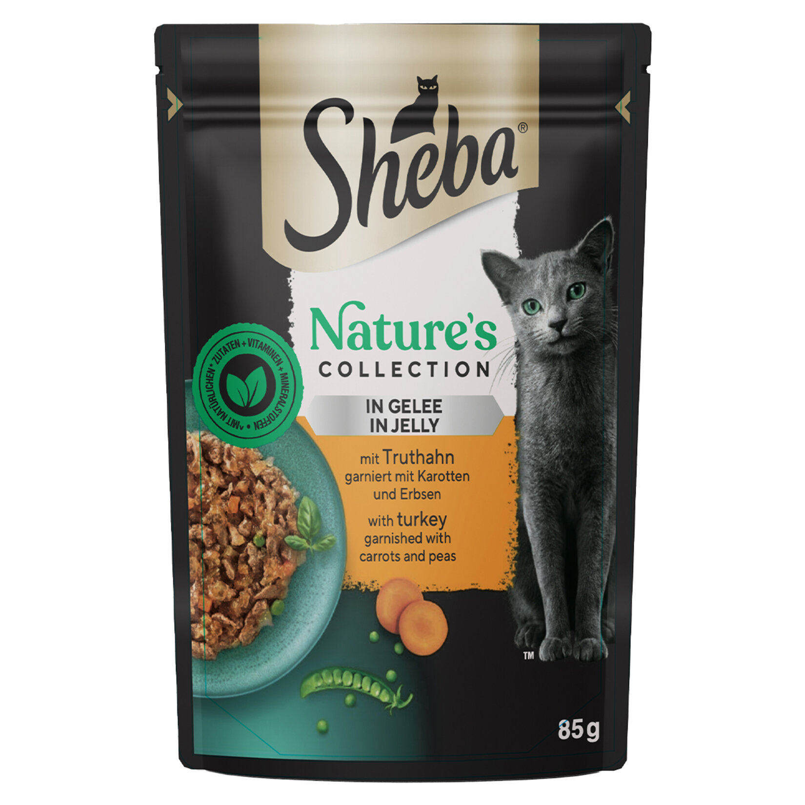 Sheba Havuç Ve Bezelye İle Garnitür Hindi Yaş Mama 85 G - Görsel 1