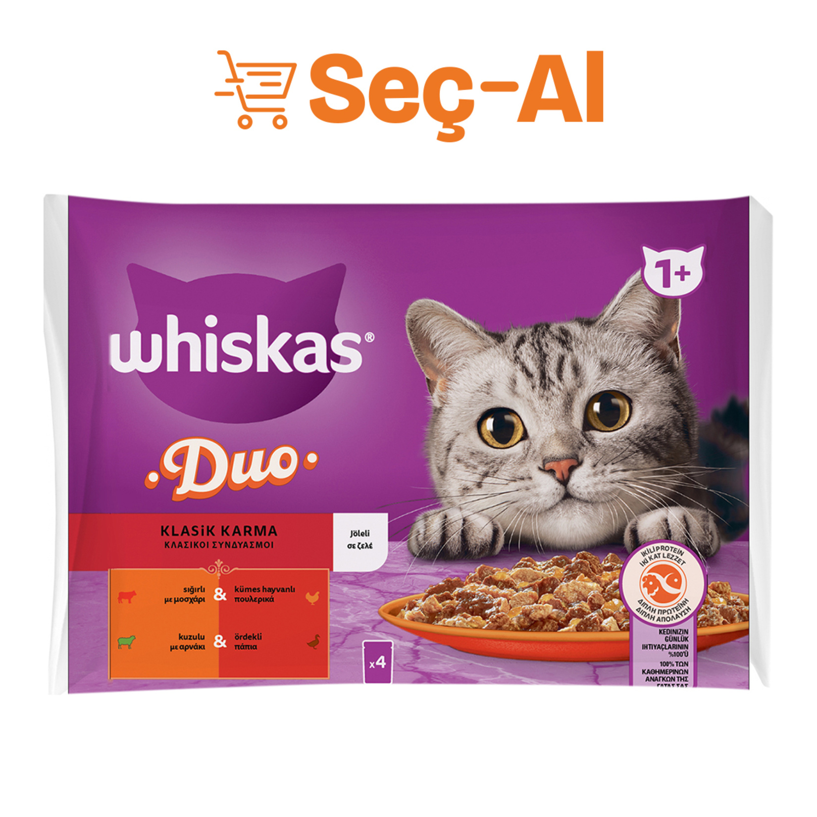 Whiskas Tasty Duo Klasik Karma 4 X 85 G - Görsel 1