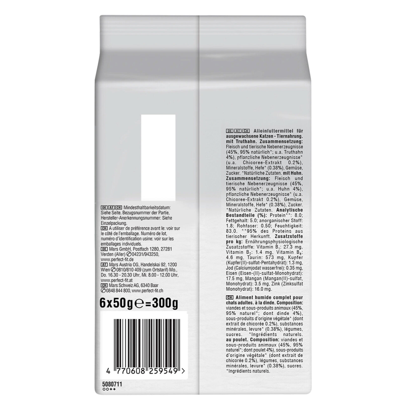 Perfect Fit Yetişkin Mini Yaş Mama Hindi Tavuk 6x50 G - Görsel 2