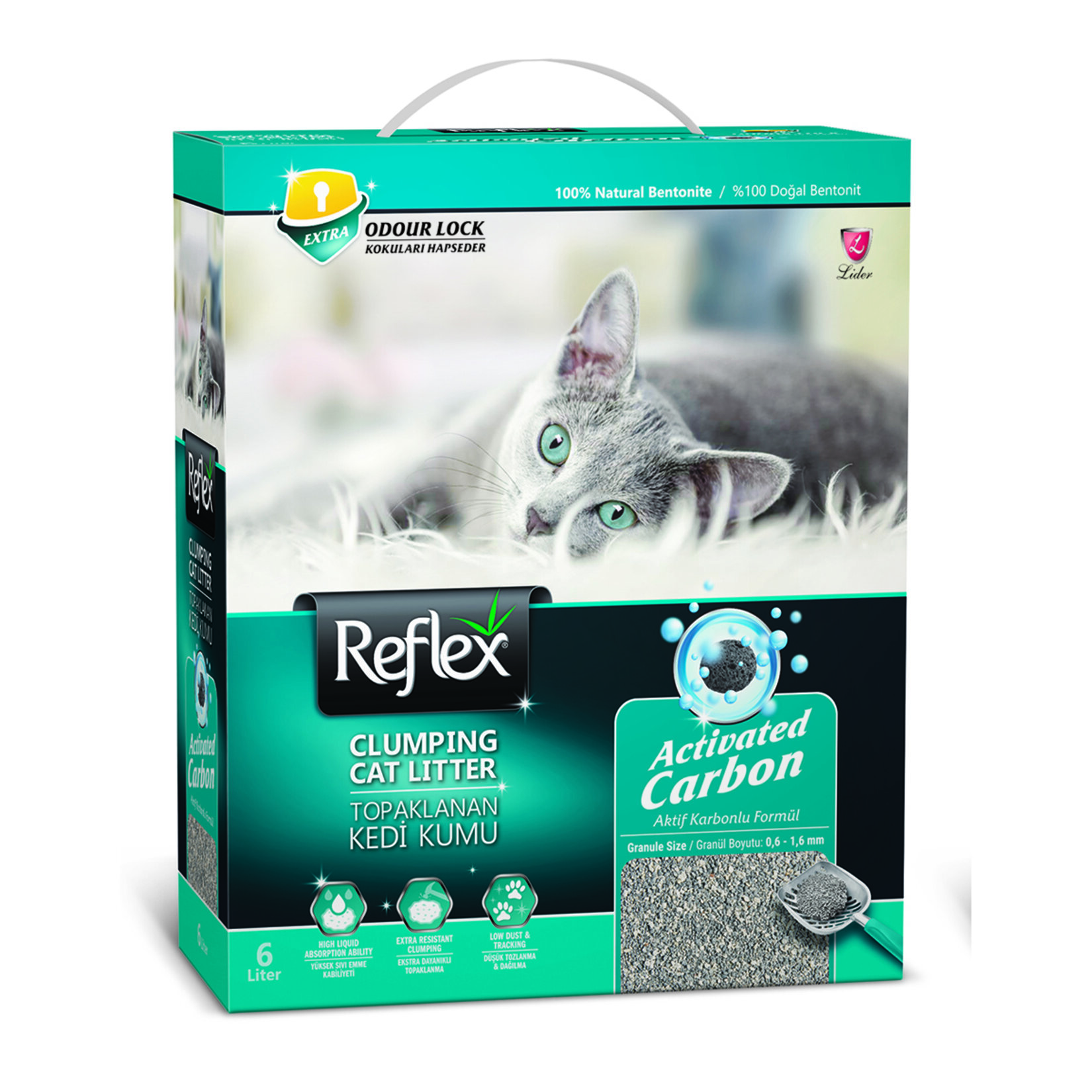 Reflex Aktif Karbon Formül Bentonit Kedi Kumu 6 L