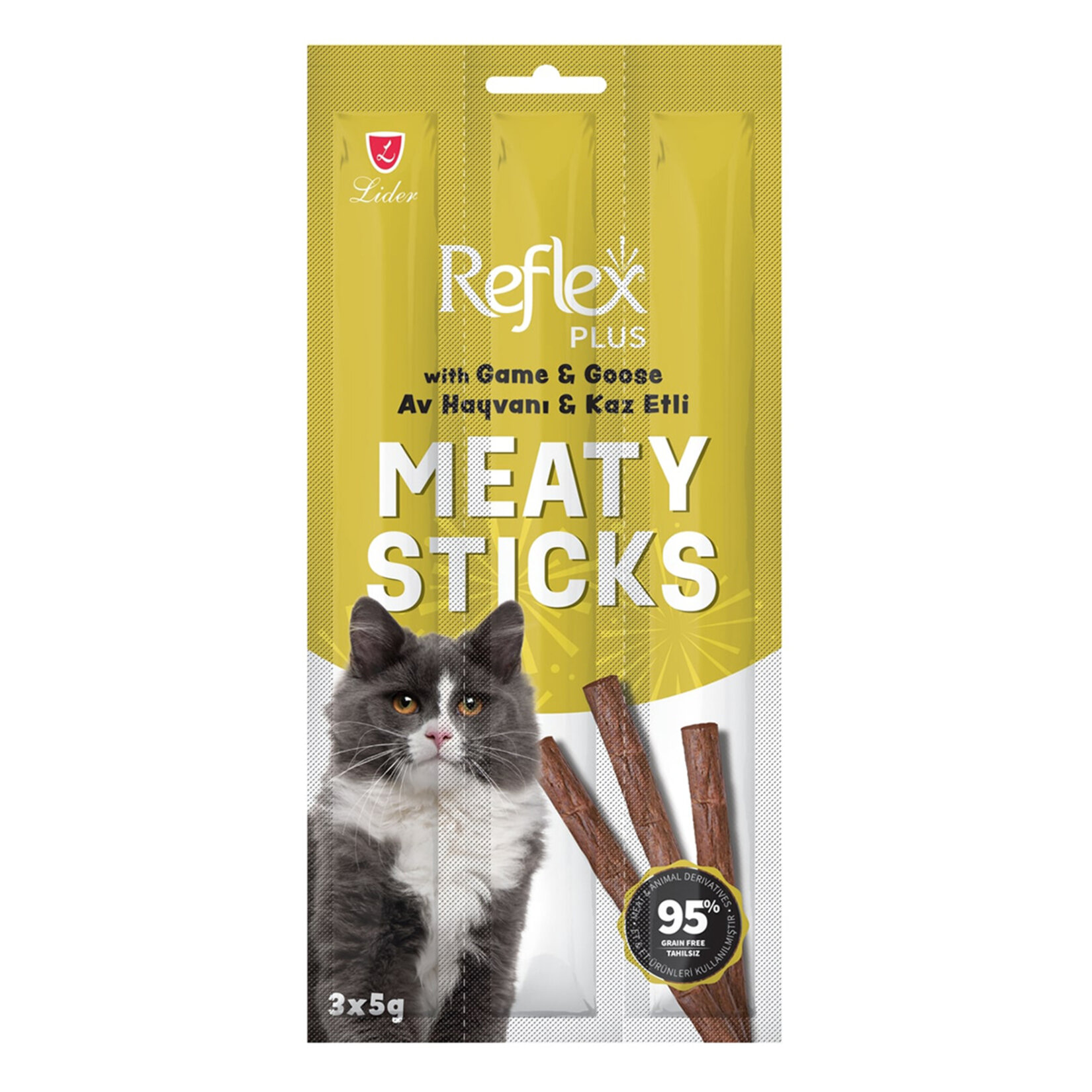 Reflex Av Hayvanlı Kaz Etli Çubuk Yetişkin Kedi Ödülü 3 x 5 G