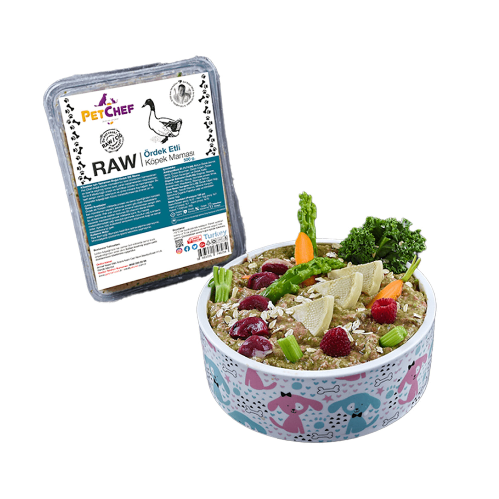 Petchef Raw Ördek Etli Köpek Maması Küçük Irk 500 G - Görsel 1