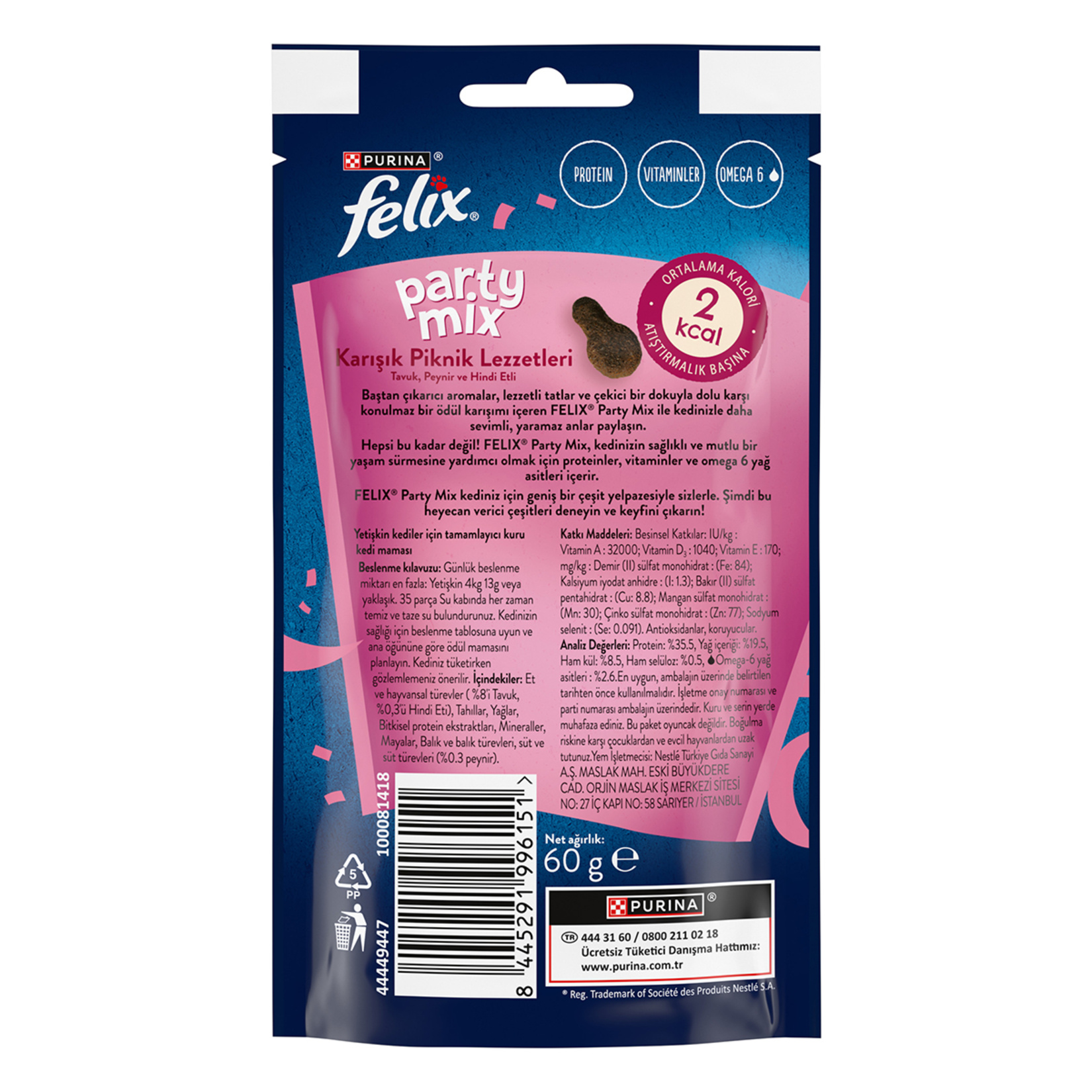 Purina Felix Party Mix Piknik Lezzetleri Ödül Maması 60 G - Görsel 2