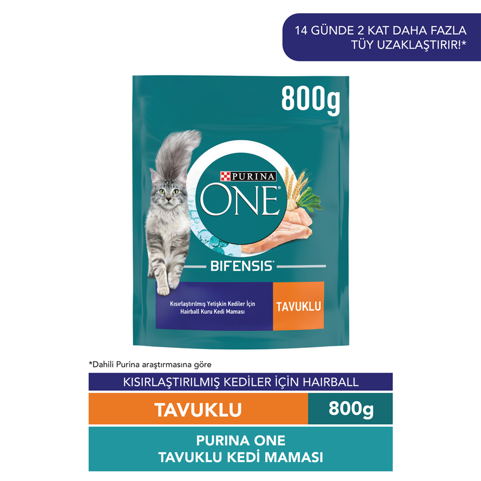 Purina One Hairball Tavuklu Kısırlaştırılmış Kedi Maması 800 G - Görsel 2