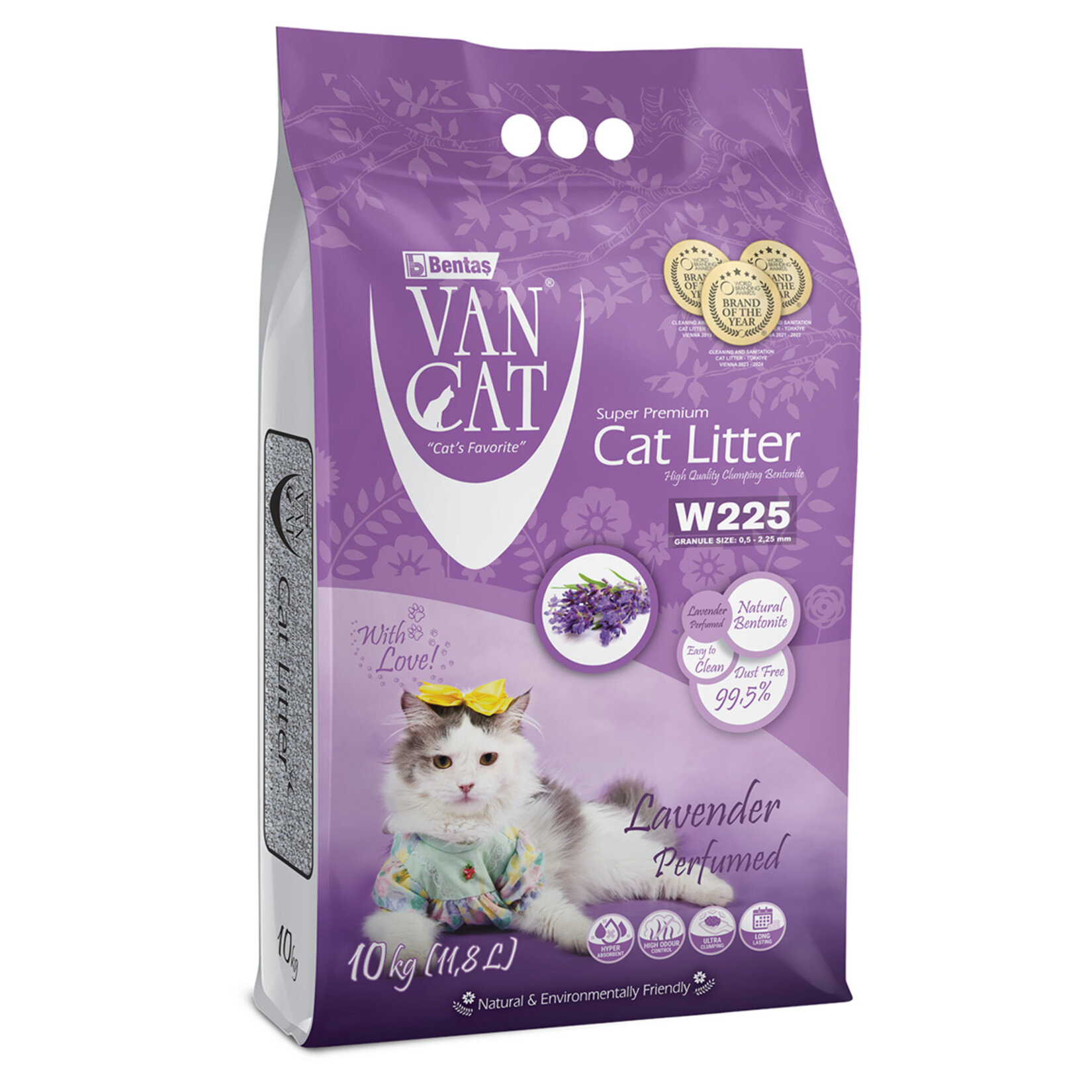 Vancat Lavanta Kokulu Beyaz Bentonit Kedi Kumu 10 Kg