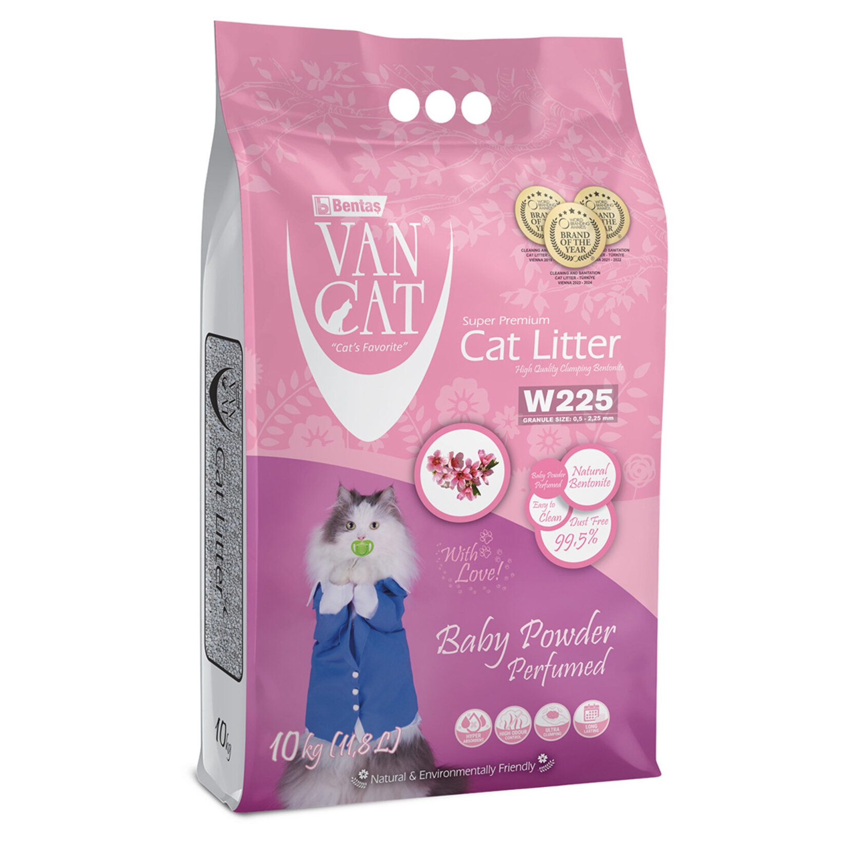 Vancat Bebek Pudra Kokulu Beyaz Bentonit Kedi Kumu 10 Kg