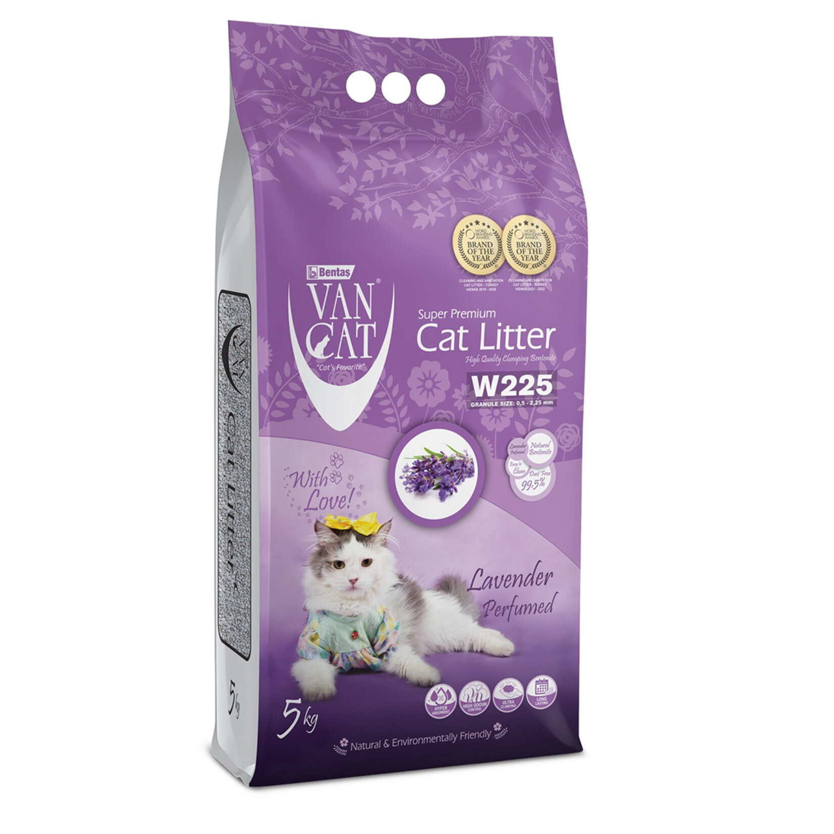 Vancat Lavanta Kokulu Beyaz Bentonit Kedi Kumu 5 Kg