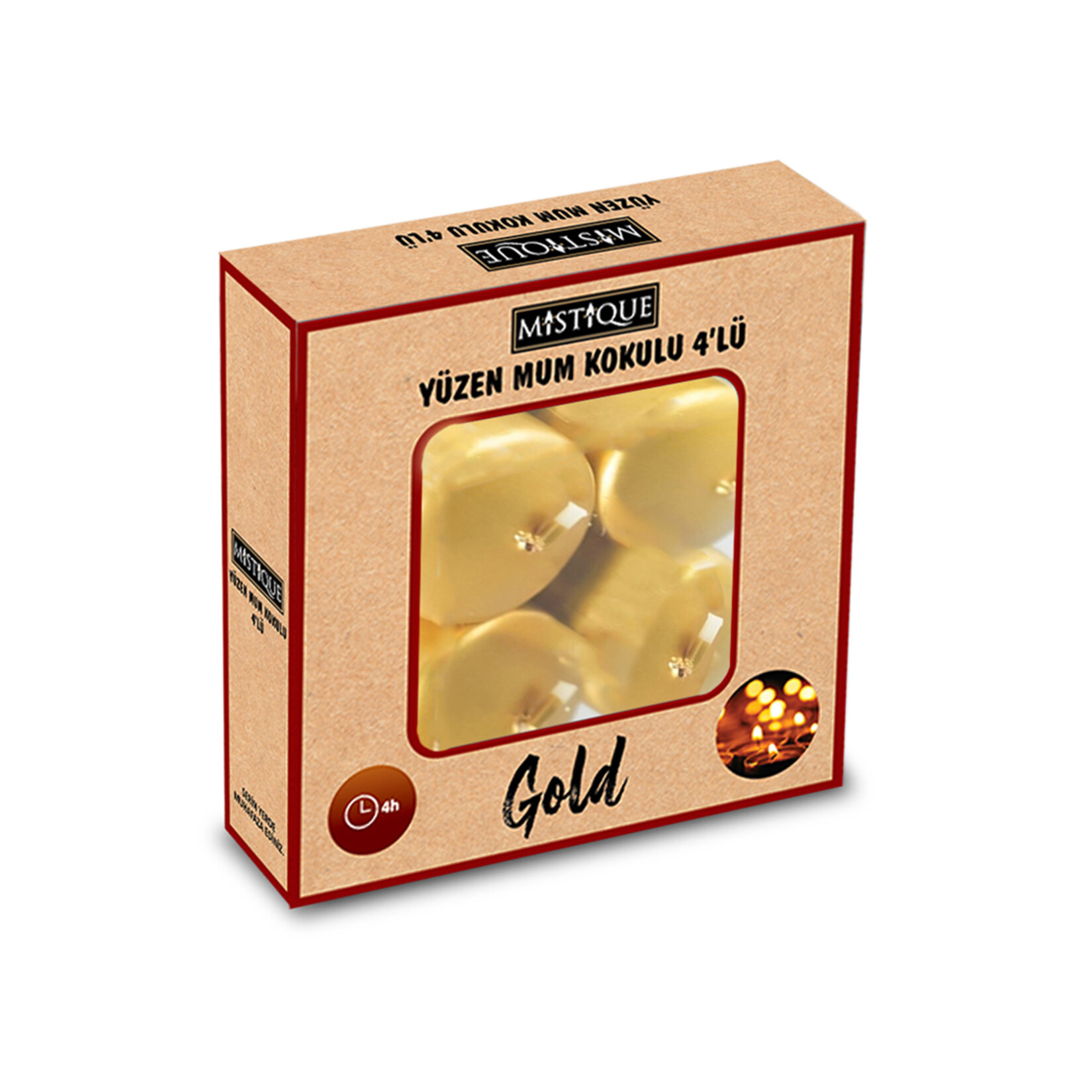 Mistique Yüzen Mum Kokulu Gold 4'lü