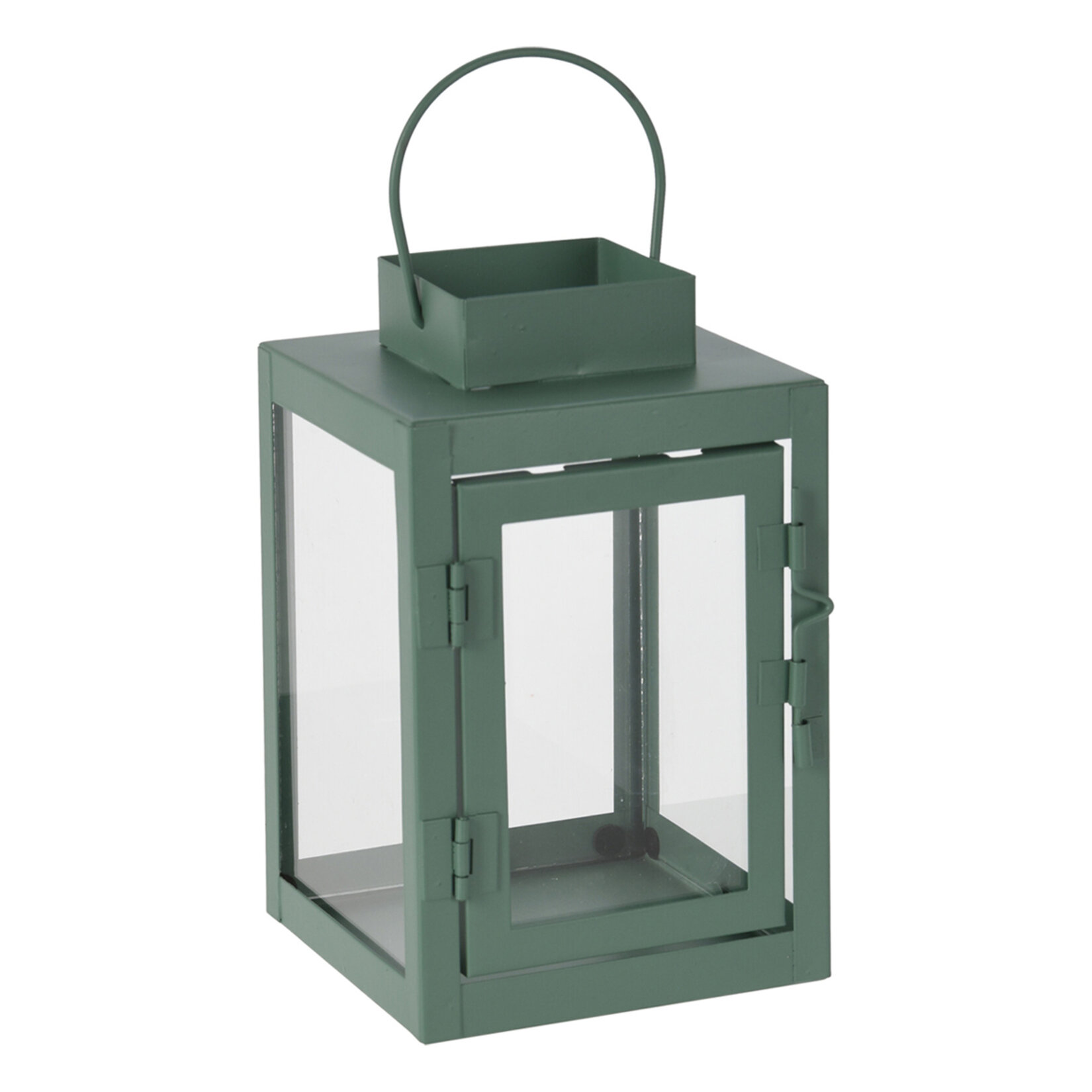 Koopman Yeşil Metal Fener Mumluk 10 x 10 x 16 Cm