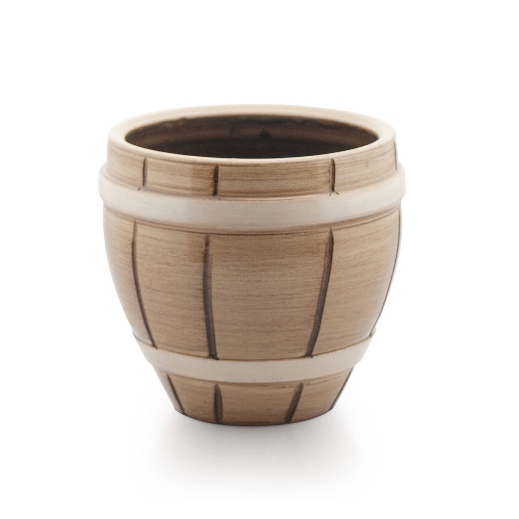 Viapot Fıçı Beyaz Saksı 2.75 Lt 24x23 Cm