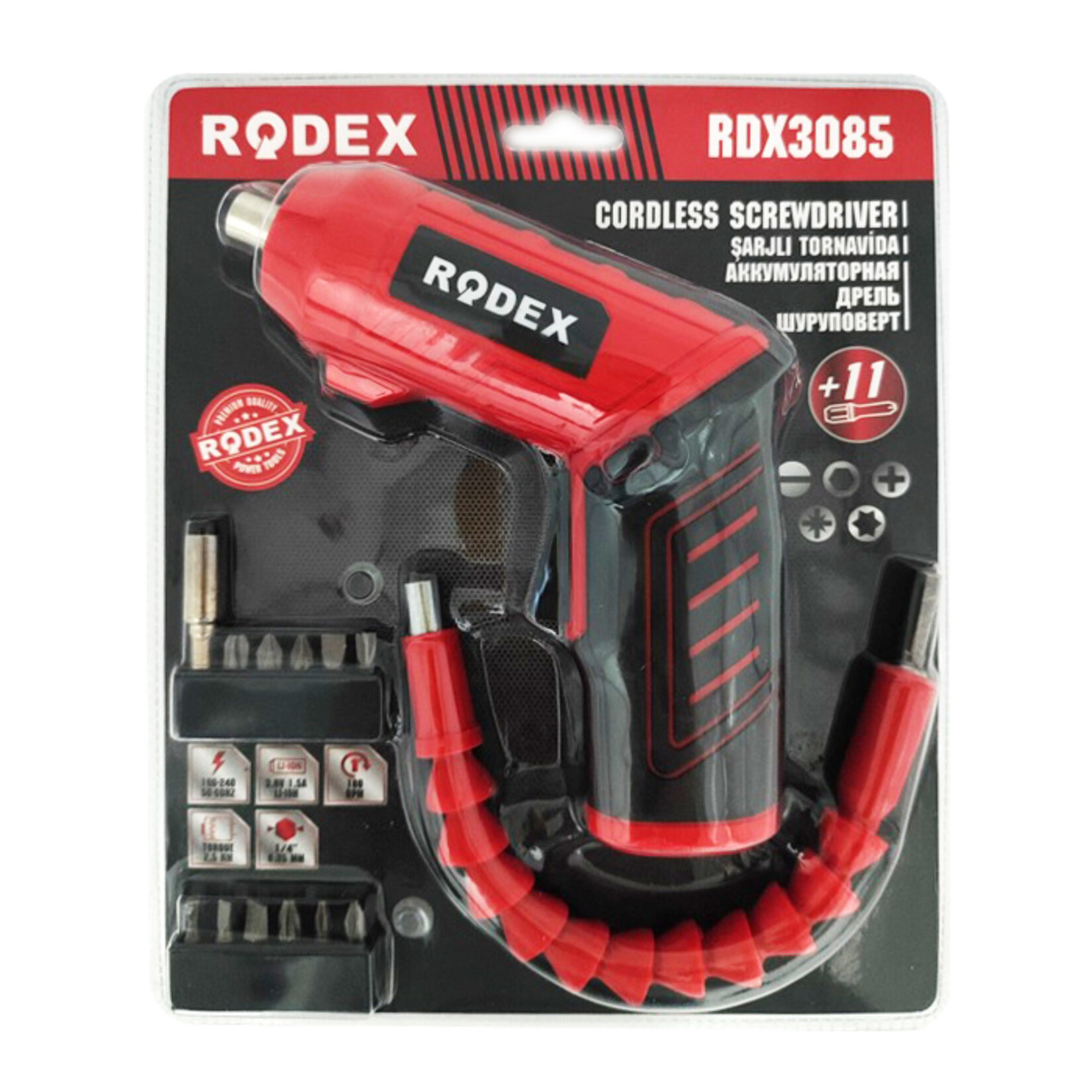 Rodex Şarjlı Vidalama Seti 12 Parça - Görsel 1