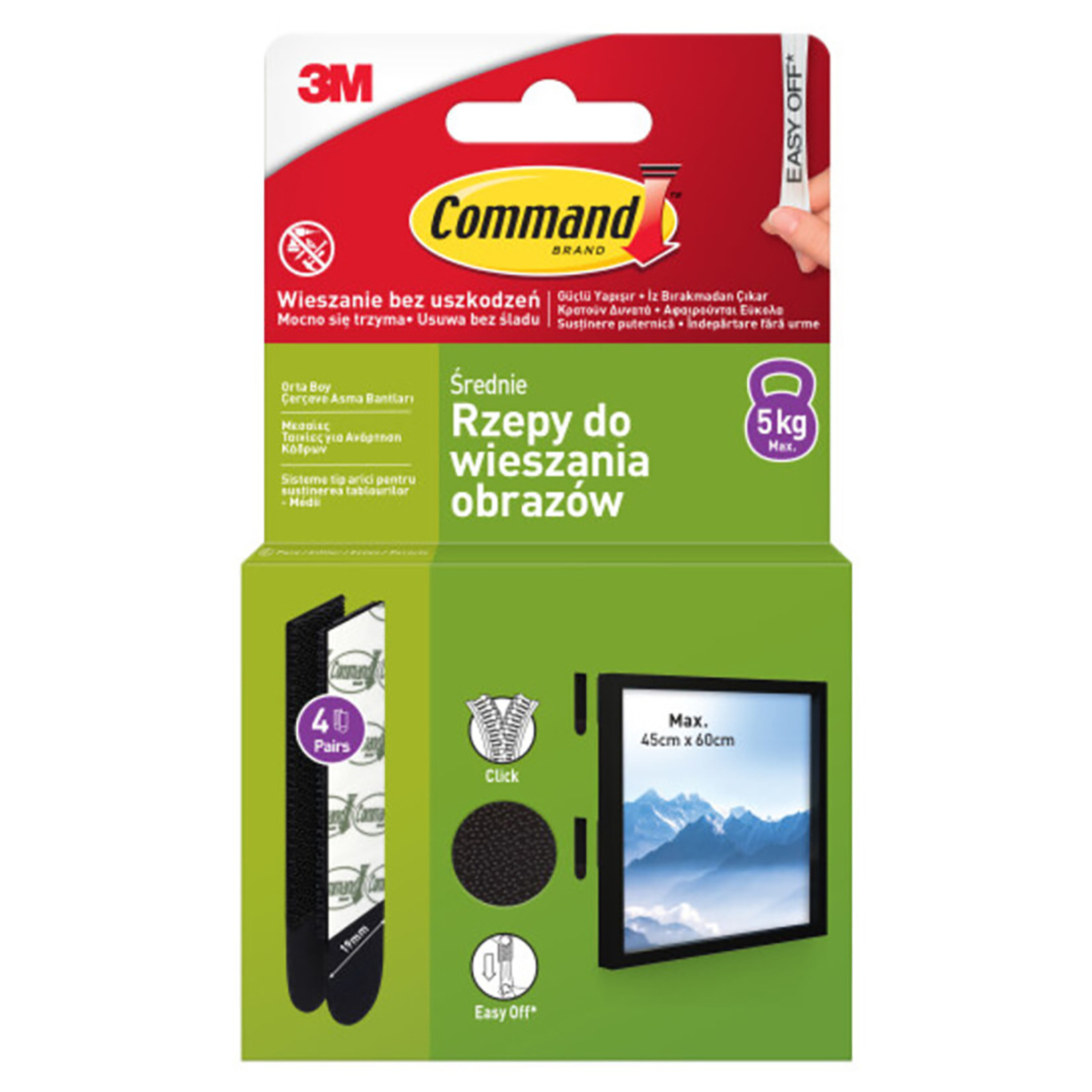Command Orta Boy Siyah Cırt Bant 4 Çift