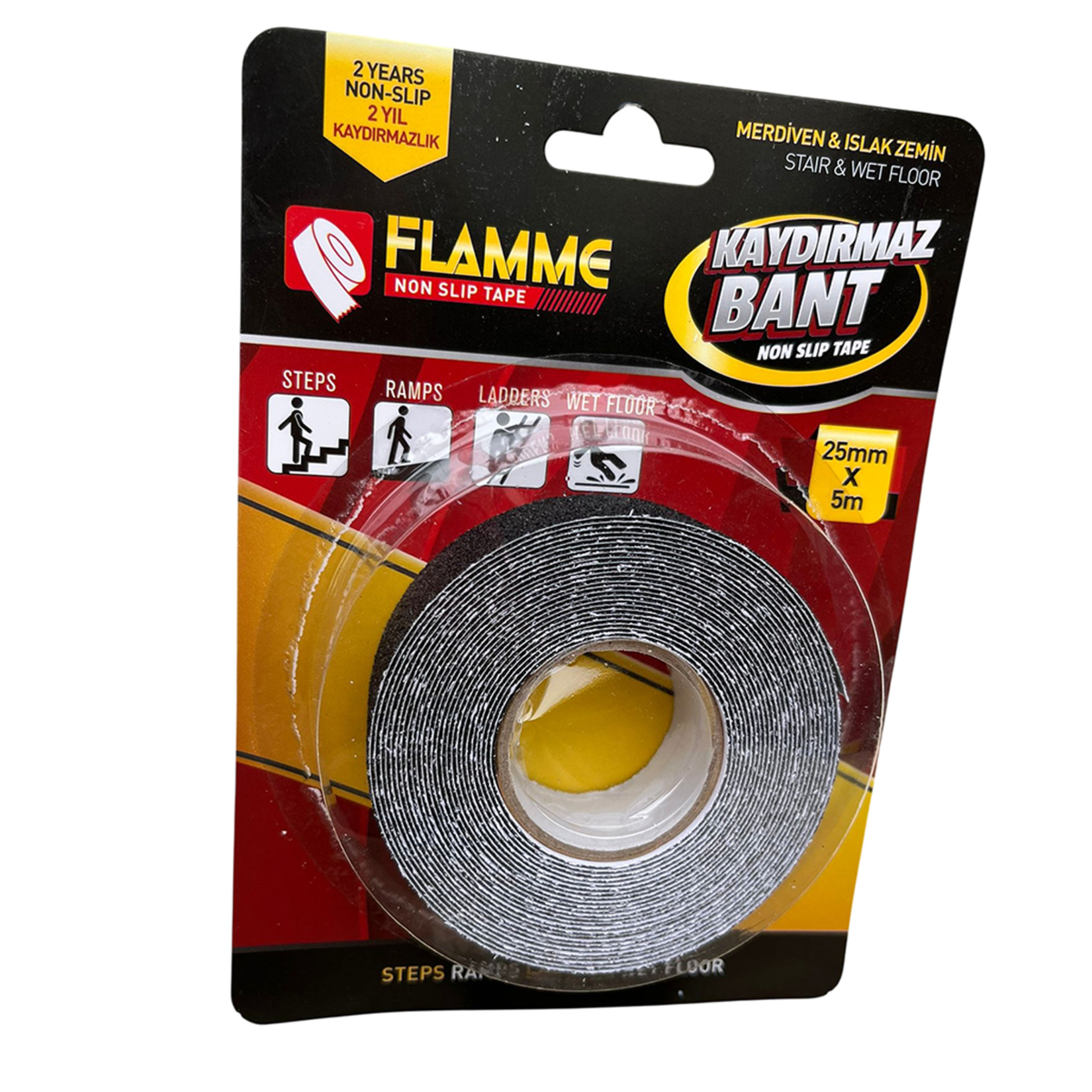Flamme Merdiven Kaydırmaz Bant 25 Mm - 5 M