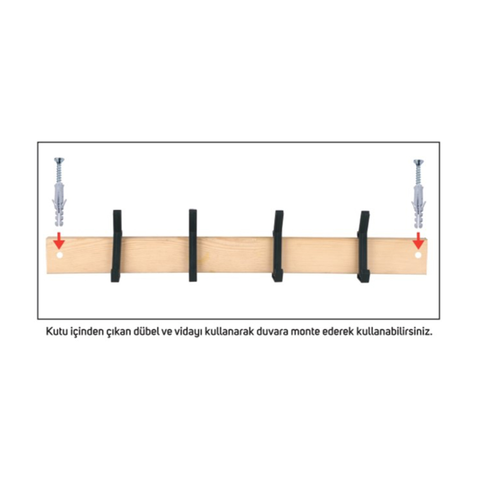 N-Wood Modüler Ahşap Kapı Askısı N-AS-01 - Görsel 5