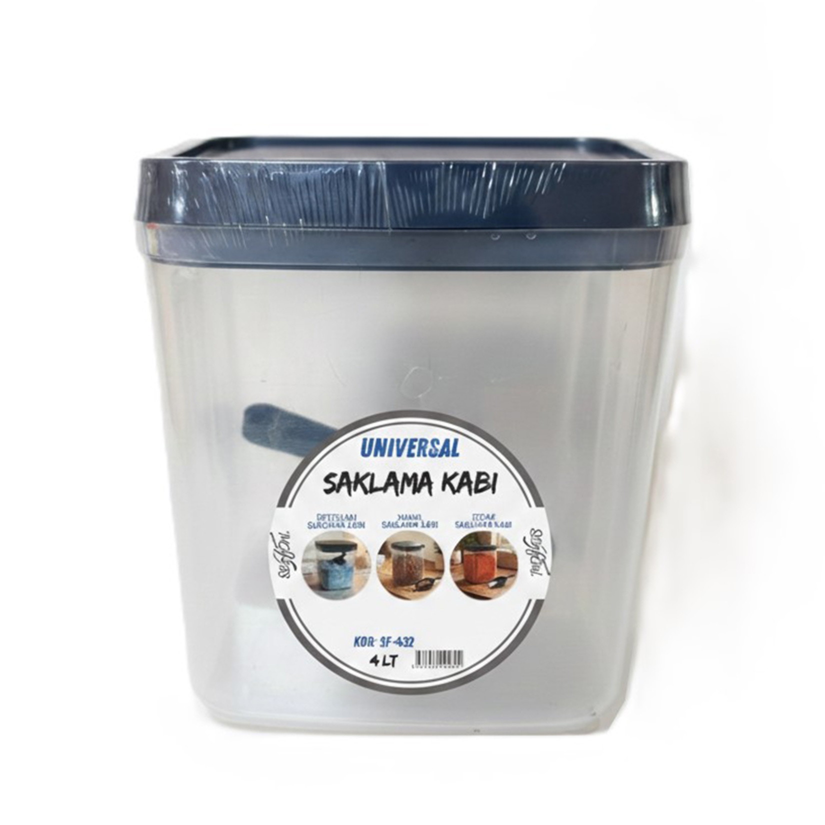 Universal Kürekli Deterjan Kutu Click Kapak 4 Litre