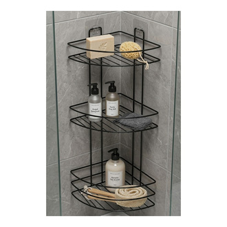 Farist Bath 3 Katlı Banyo Köşelik Siyah