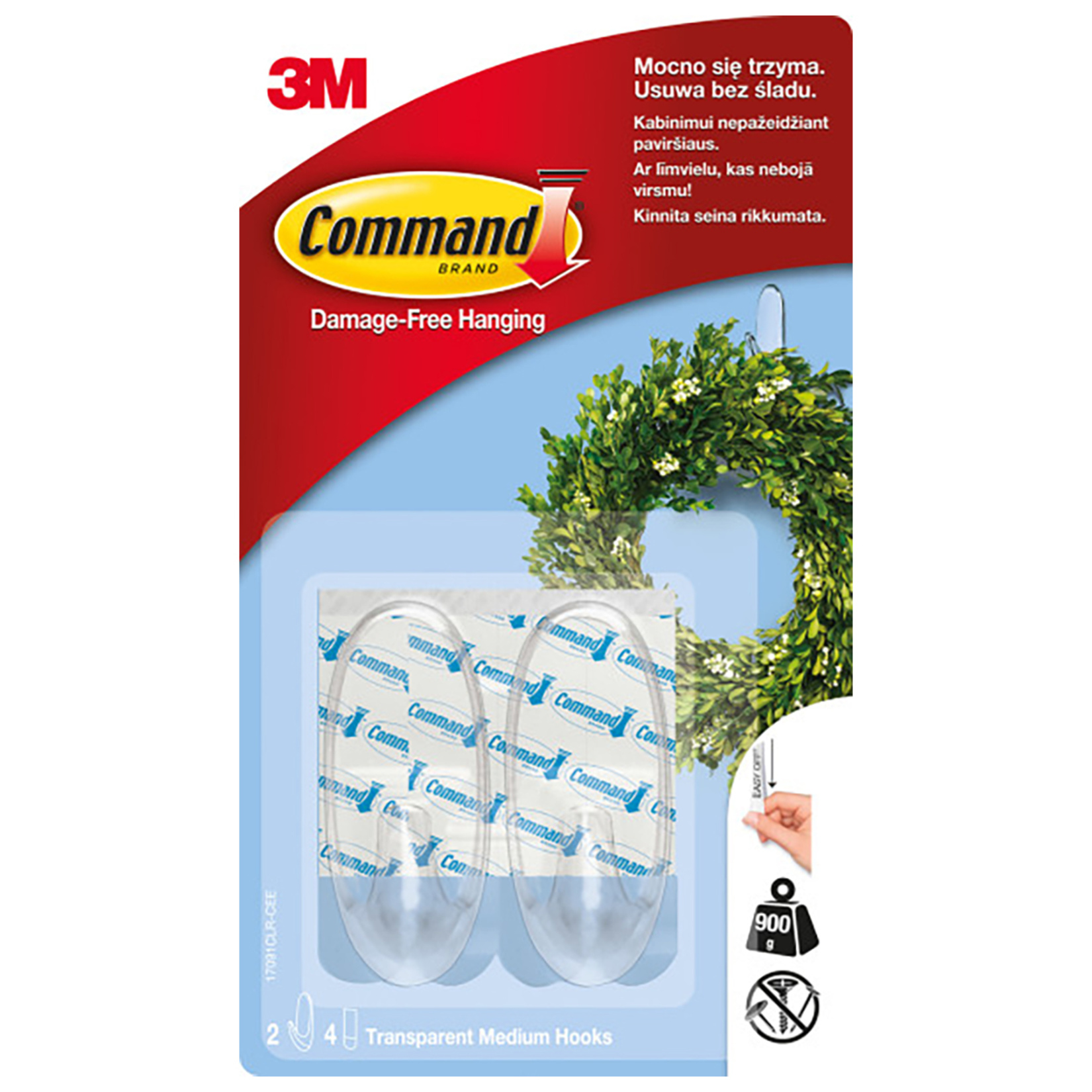 Command Orta Boy Şeffaf Askı 2'li (17091)