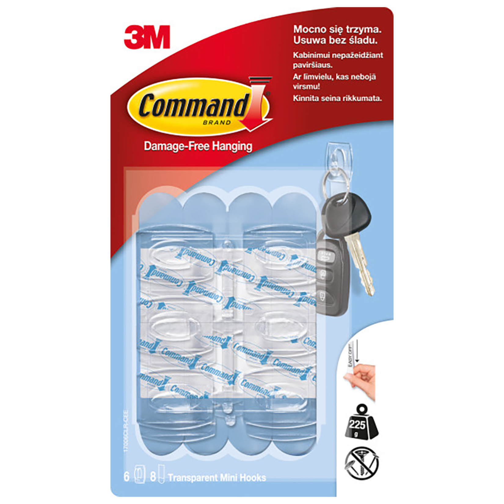 Command 17006 Clr Mini Şeffaf Askı