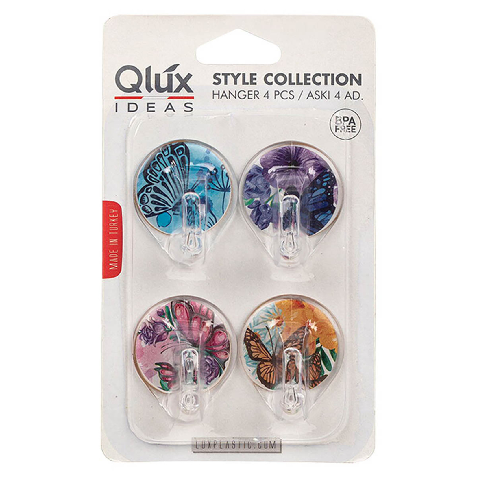 Qlux Yapışkanlı Damla Desenli Askı 4'lü