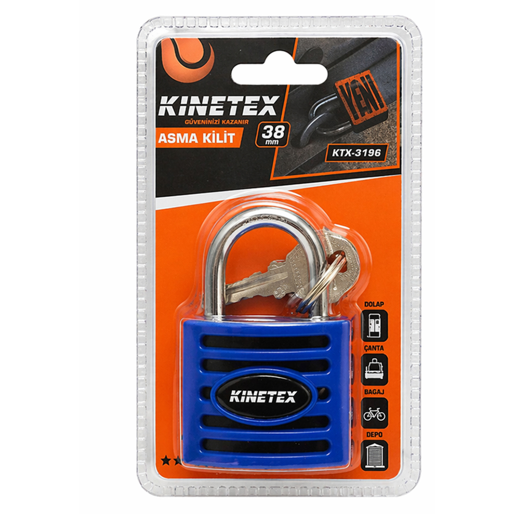 Kinetex Asma Kilit Korumalı 38 Mm KTX-3196 - Görsel 1
