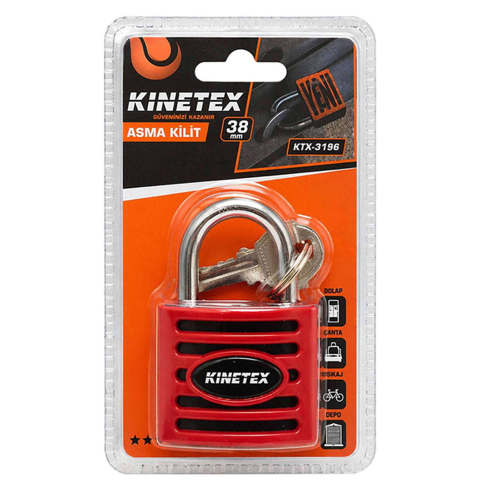 Kinetex Asma Kilit Korumalı 38 Mm KTX-3196 - Görsel 2