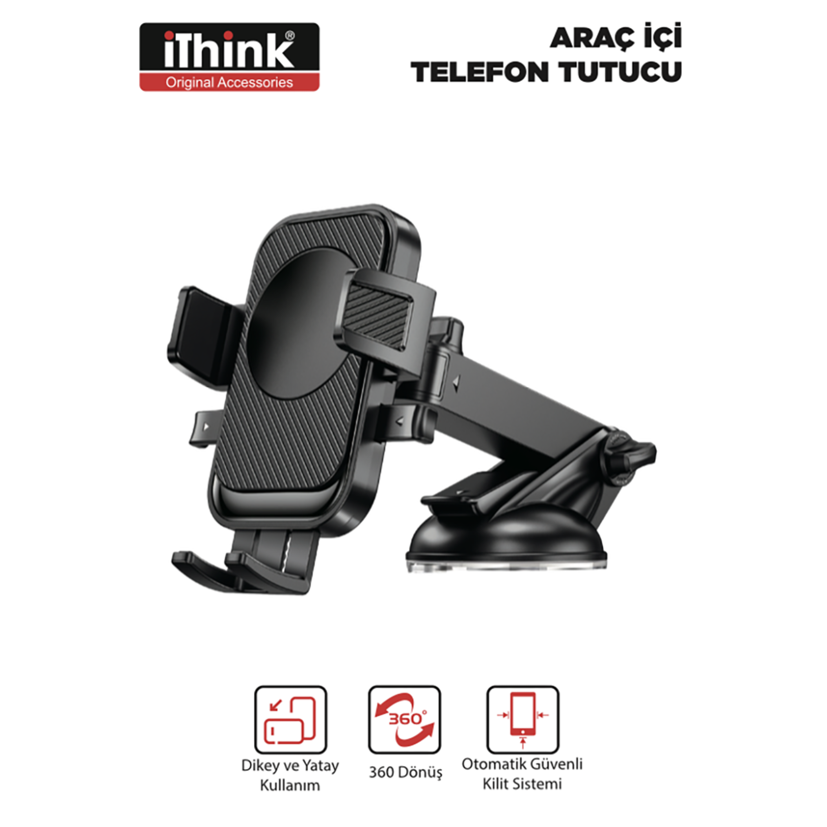 I'think Araç İçi Ayarlanabilir Vantuzlu Telefon Tutucu