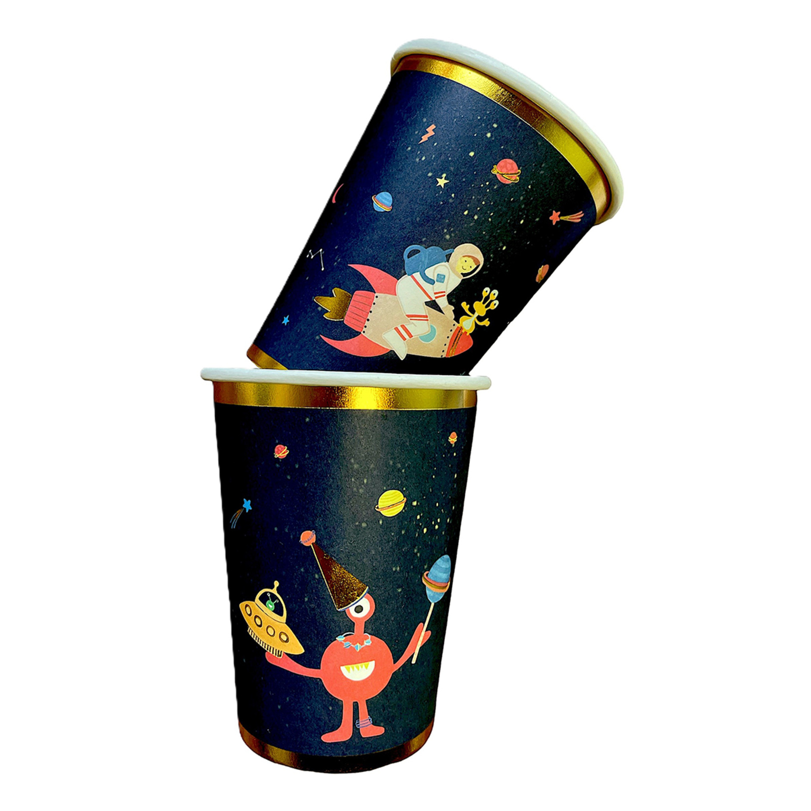 Balinmandalin Uzay Yaldızlı Karton Bardak 8'li