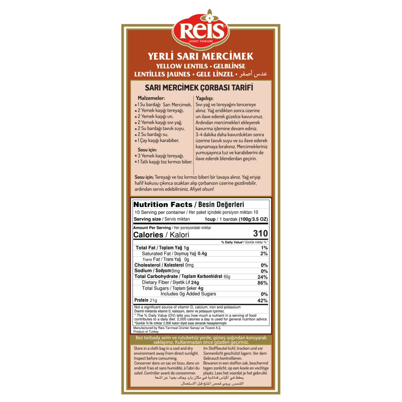 Reis Sarı Mercimek 1 Kg - Görsel 2