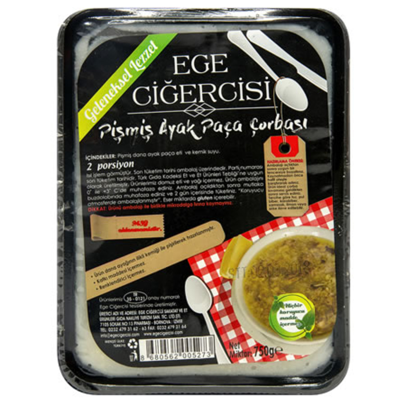 Ege Ciğercisi Pişmiş Ayak Paça Çorbası 750 G