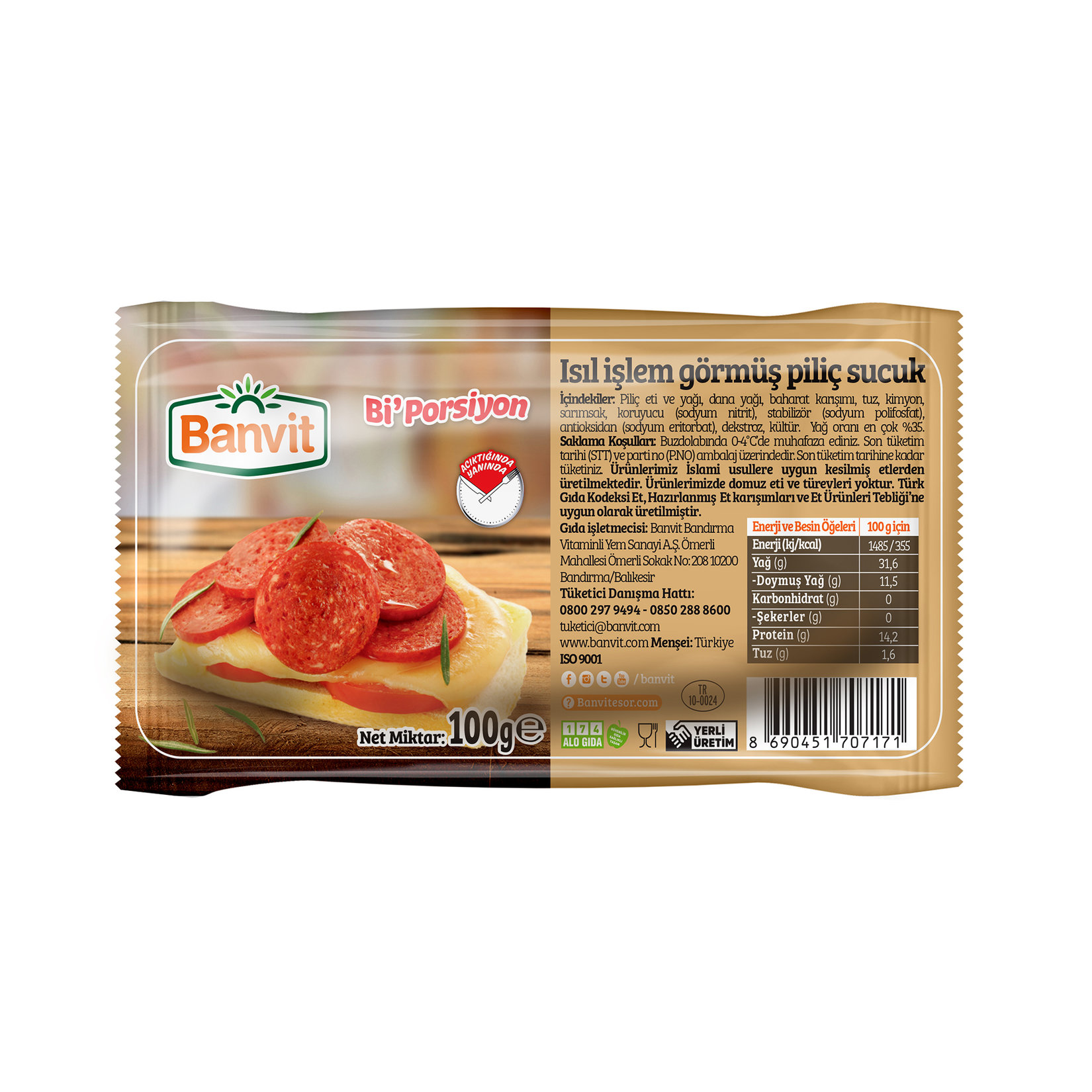 Bi Dilim Piliç Sucuk 100 G