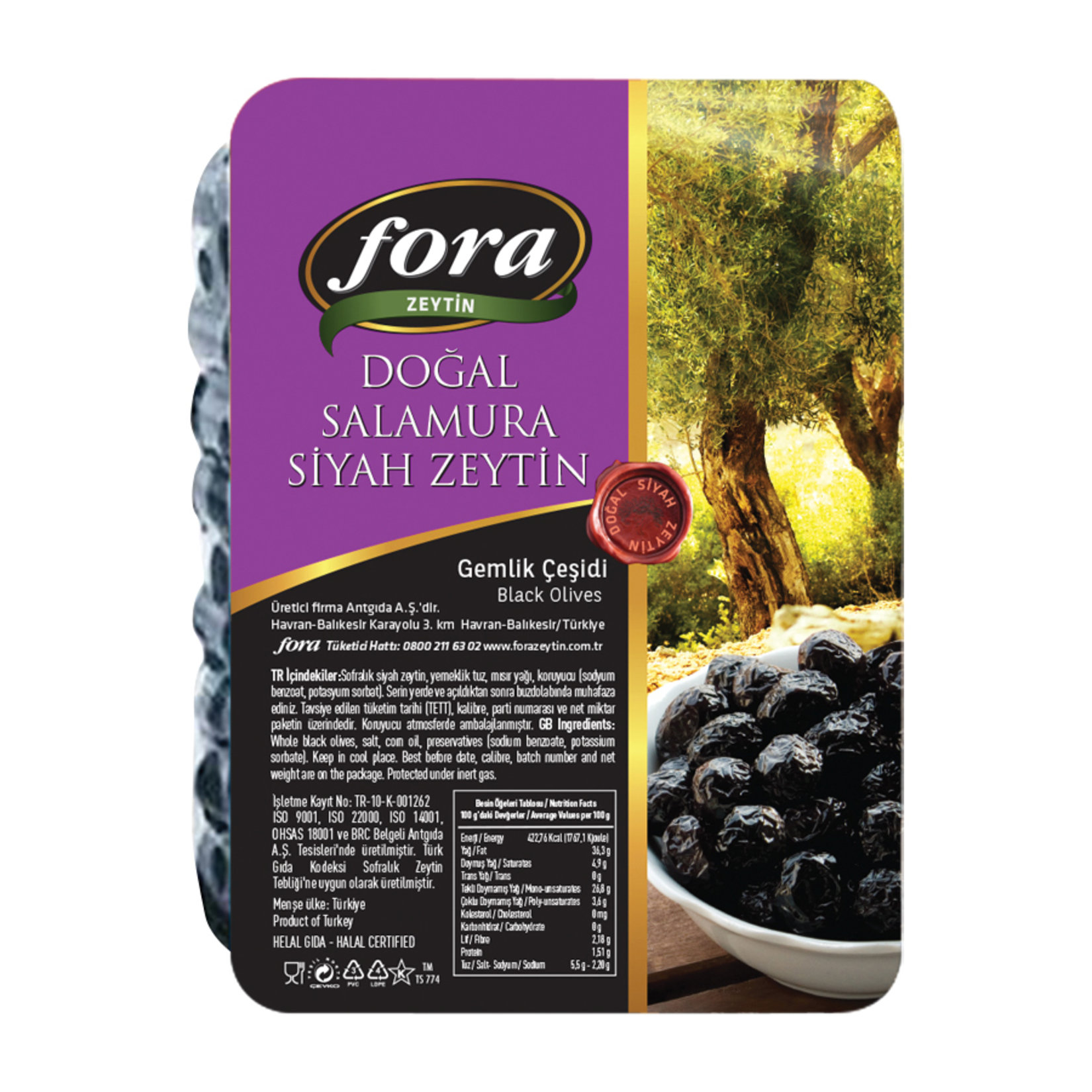 Fora Gemlik Tipi Zeytin 200 G