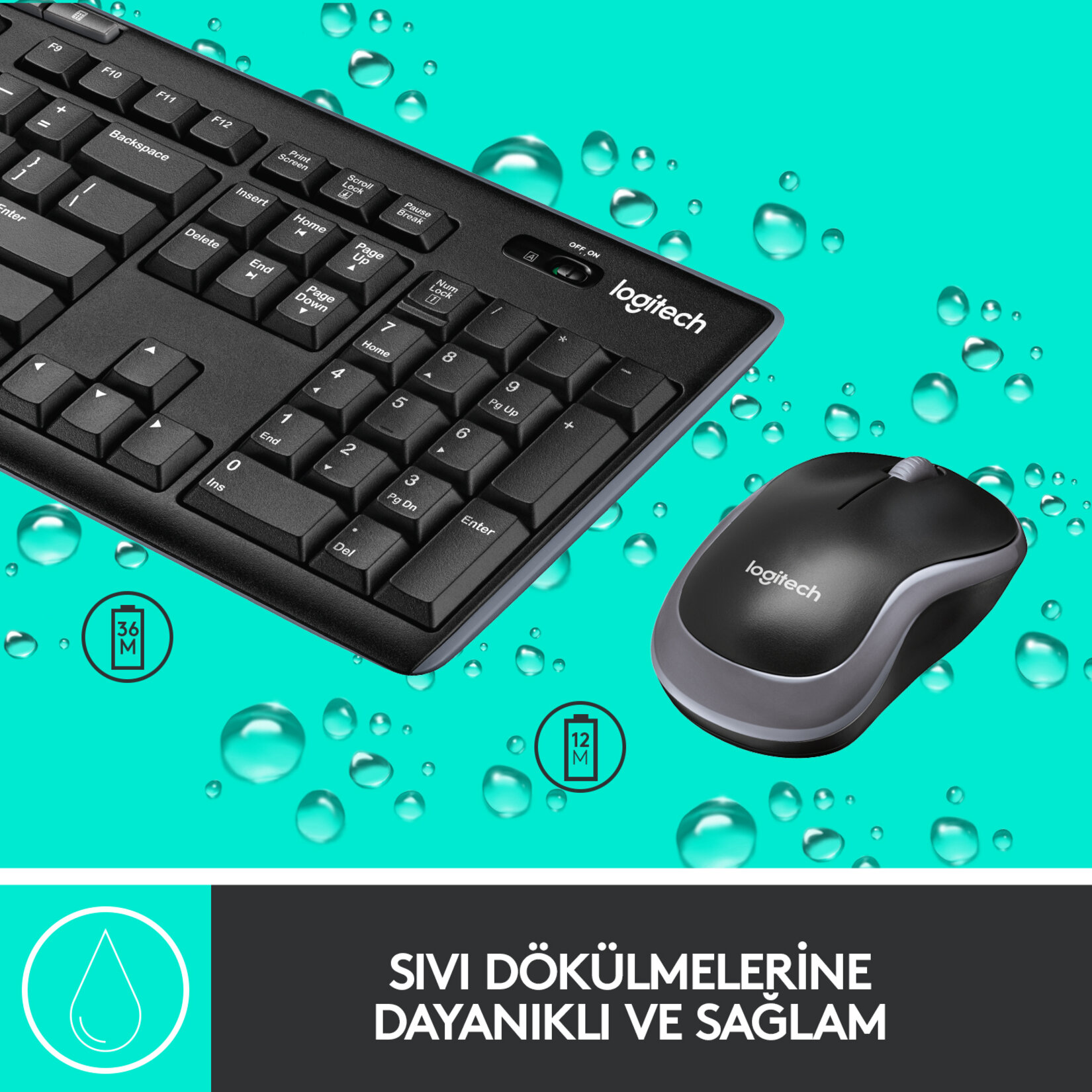 Logitech MK270 Kablosuz Klavye & Mouse Seti-Siyah - Görsel 4