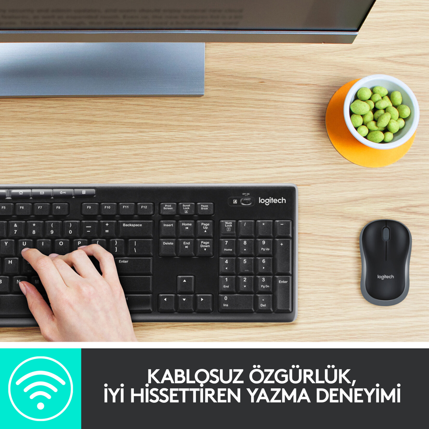 Logitech MK270 Kablosuz Klavye & Mouse Seti-Siyah - Görsel 2