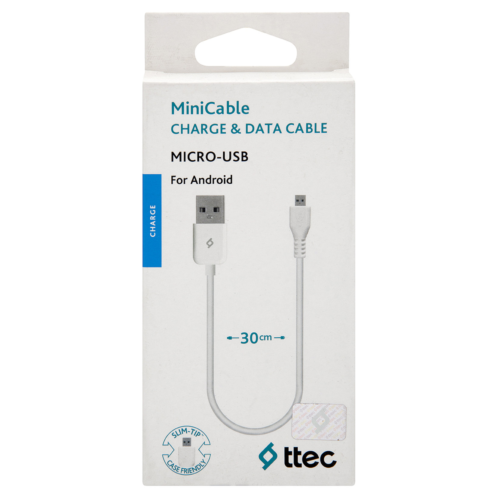 Ttec Minicable 30Cm Micro Usb Kablo Beyaz