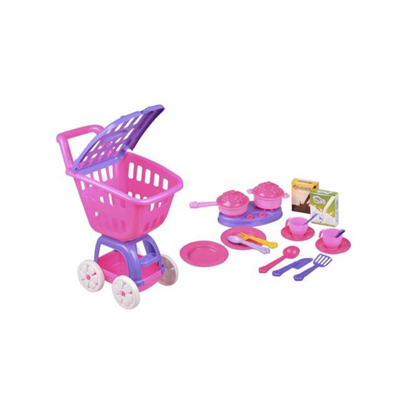 Uçar Tombul Alışveris Arabası Ve Mutfak Seti 48Cm 18 Parça